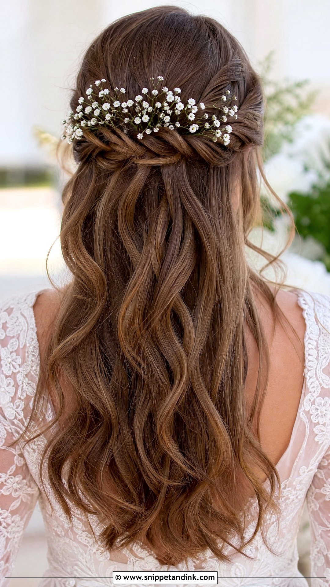 Half Up Wedding Hair With Flowers - Snippet and Ink - 15 Bride Flower Hair Ideas