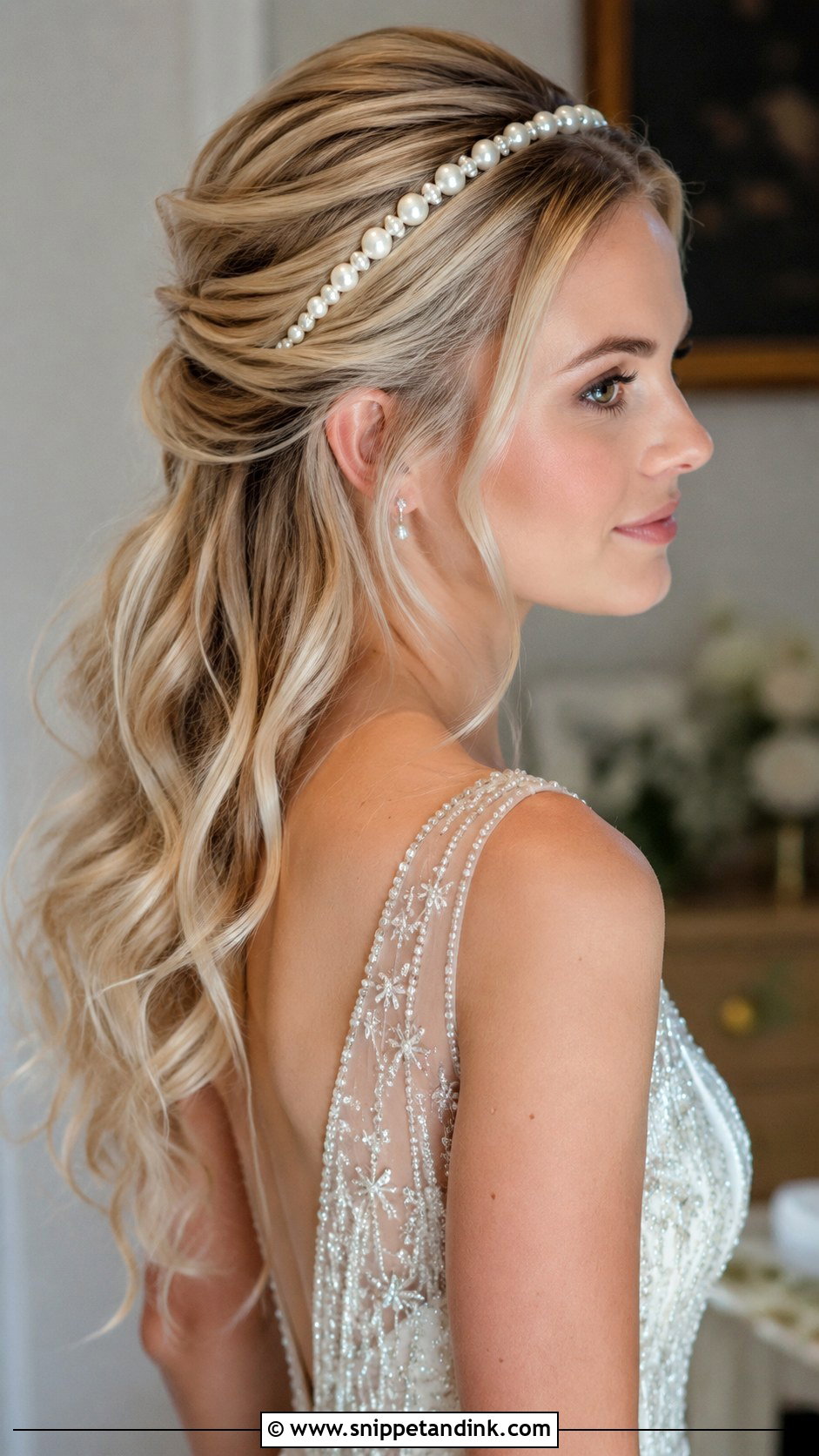 Half Up Wedding Hair With Headband - Snippet and Ink - 25 Half-Up Wedding Hair Styles