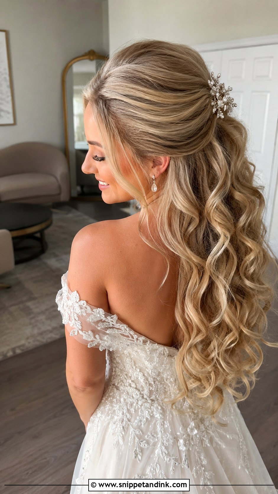 Half Up Wedding Hair With High Volume - Snippet and Ink - 20 Half-Up Do Wedding Hair Ideas