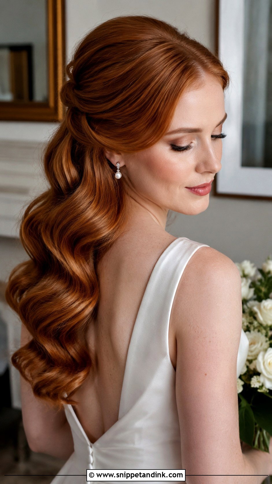Half Up Wedding Hair With Hollywood Waves - Snippet and Ink - 15 Half-Up Wedding Hair Tutorial Ideas