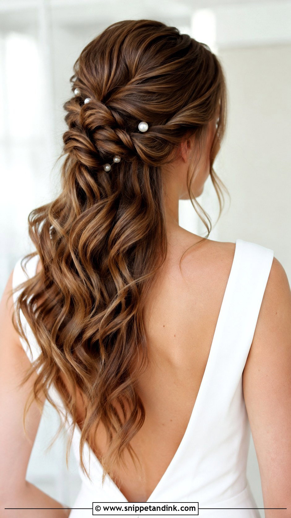 Half Up Wedding Hair With Knotted Detail - Snippet and Ink - 25 Half-Up Wedding Hair Styles