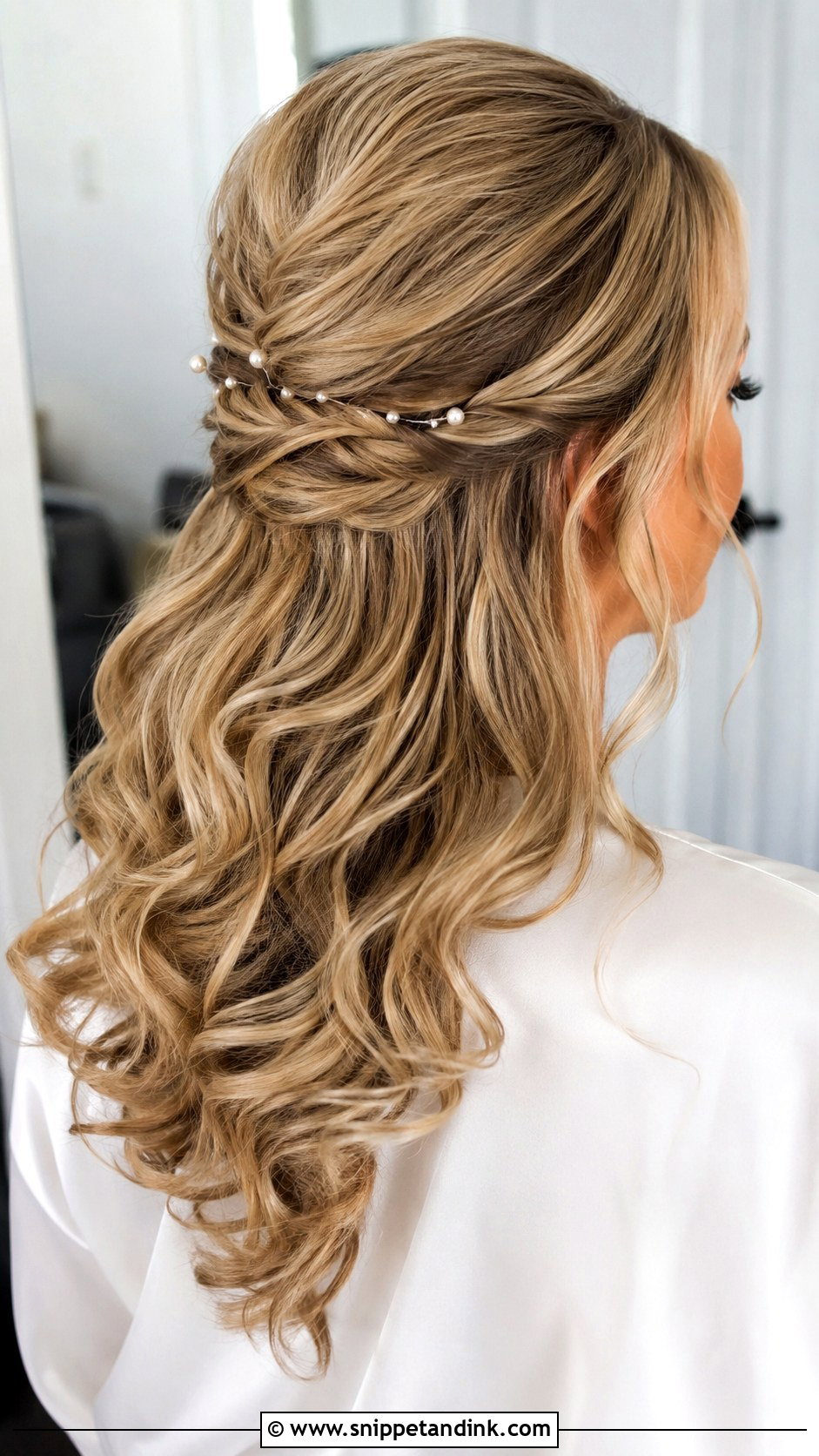 Half Up Wedding Hair With Loose Curls - Snippet and Ink - 20 Half-Up Do Wedding Hair Ideas