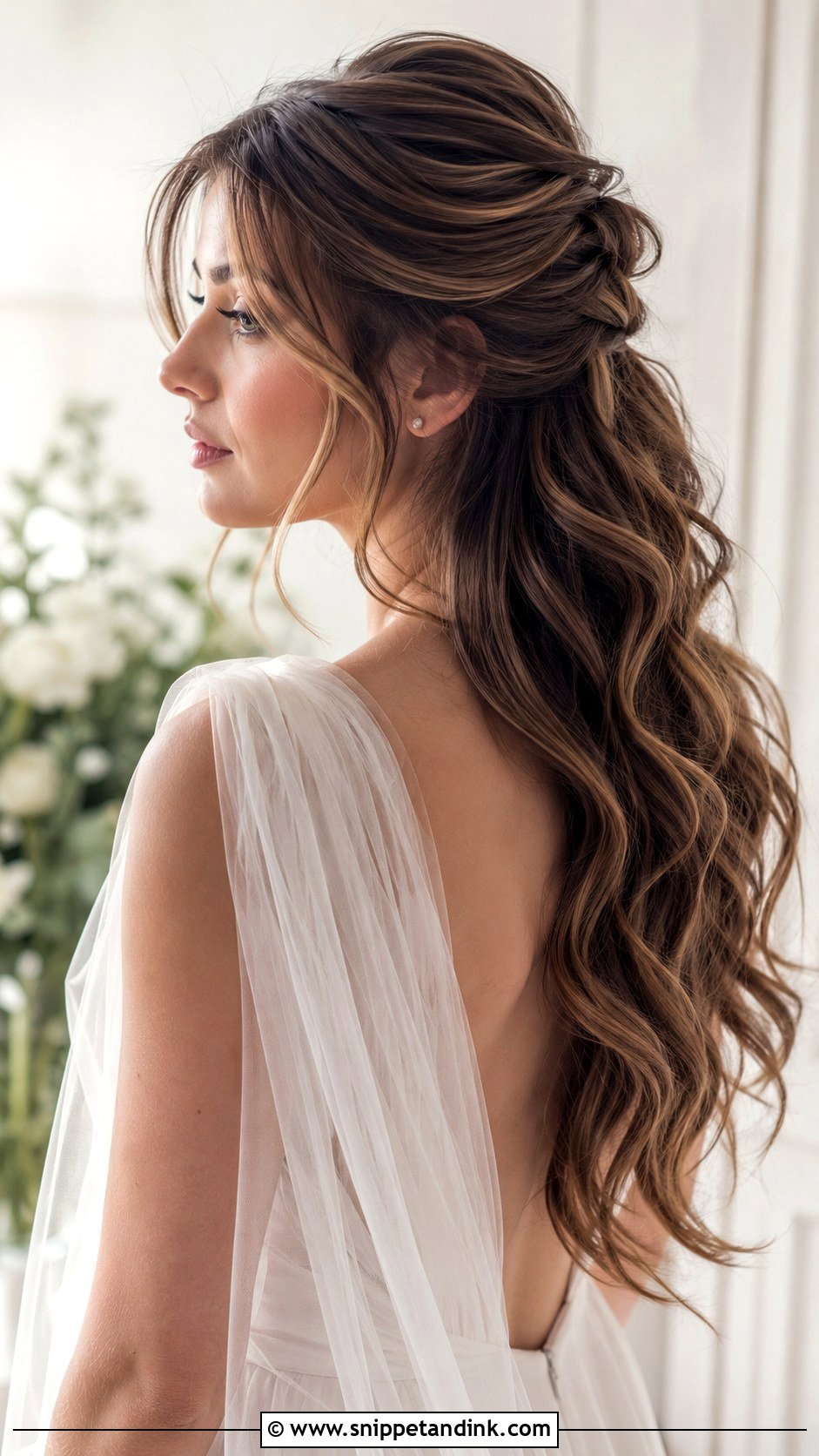 Half Up Wedding Hair With Loose Waves - Snippet and Ink - 25 Half-Up Wedding Hair Styles