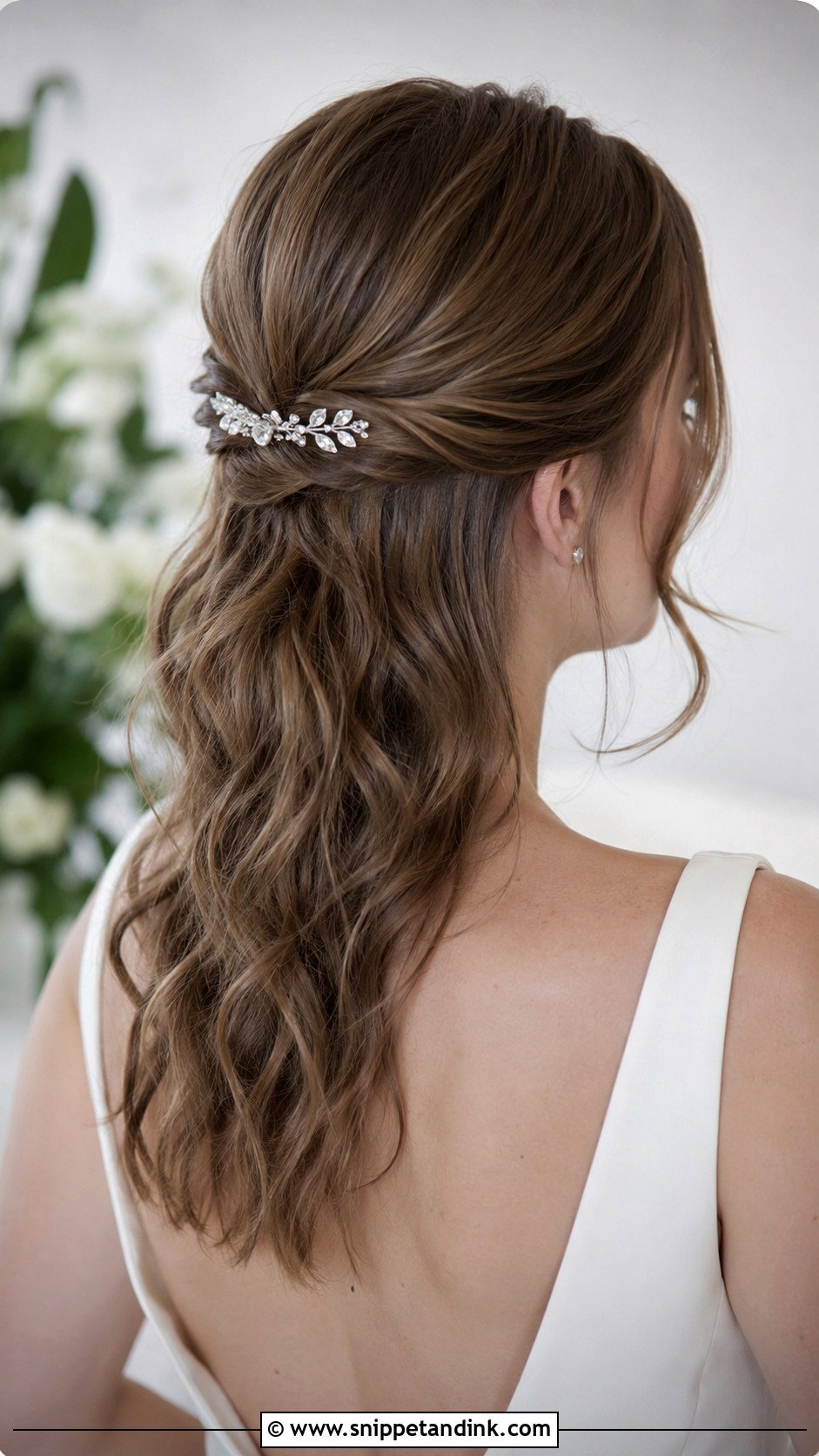 Half Up Wedding Hair With Low Volume - Snippet and Ink - 20 Half-Up Do Wedding Hair Ideas