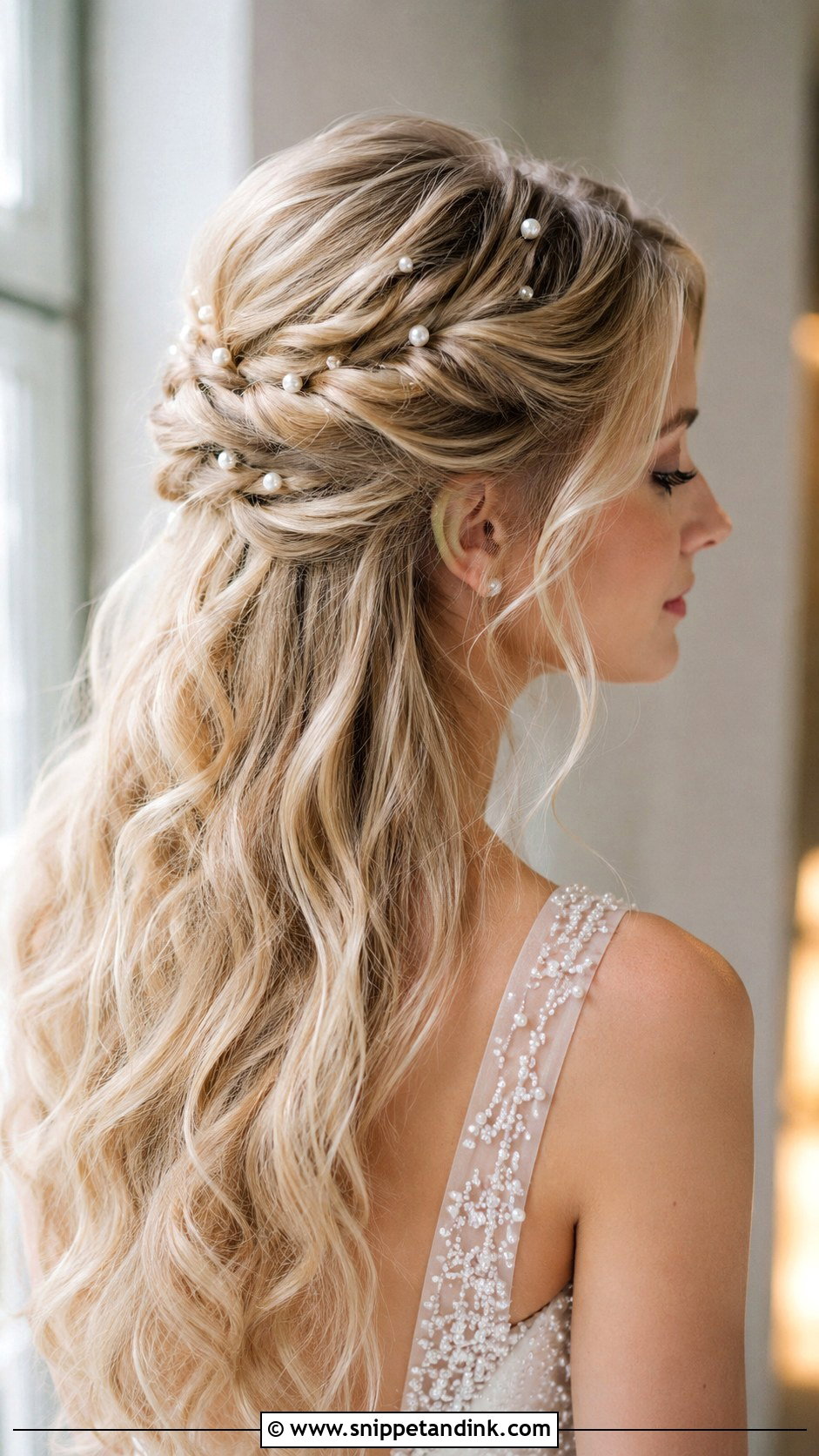 Half Up Wedding Hair With Pearls - Snippet and Ink - 25 Half-Up Wedding Hair Styles