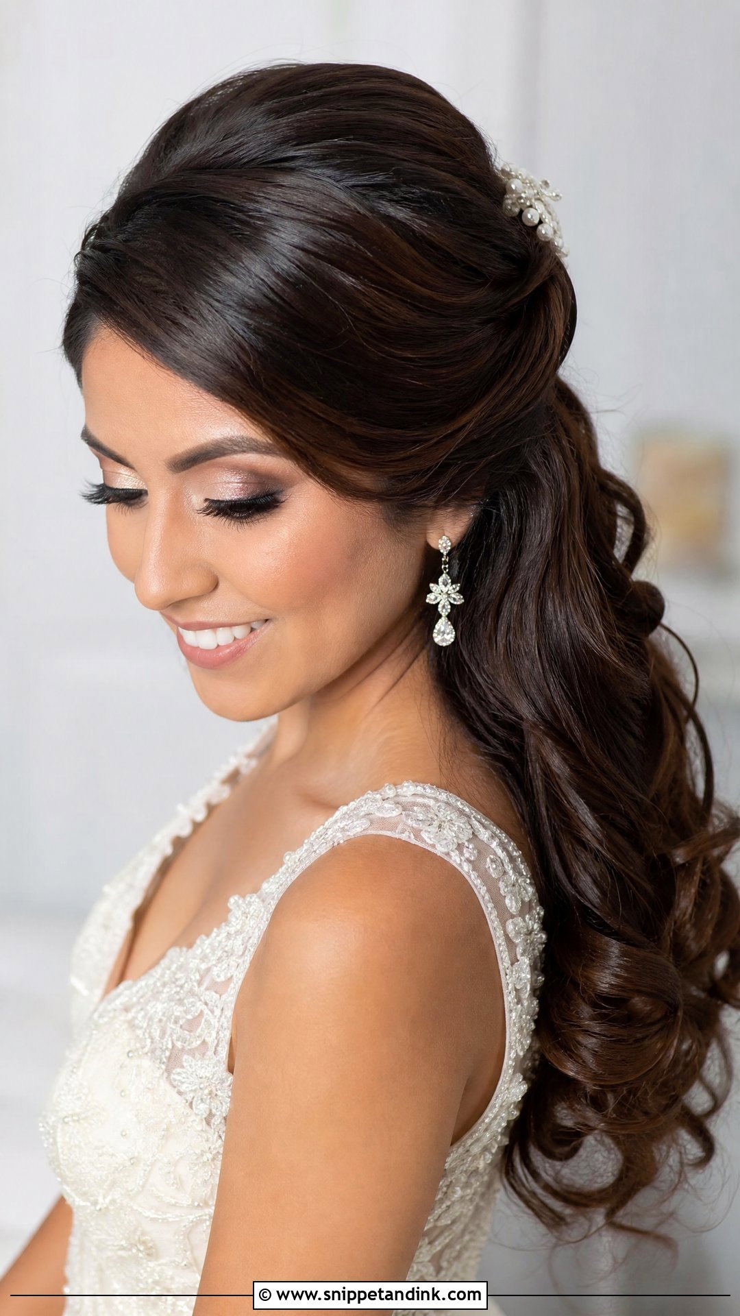Half Up Wedding Hair With Side Part - Snippet and Ink - 15 Easy Half-Up Wedding Hairstyles