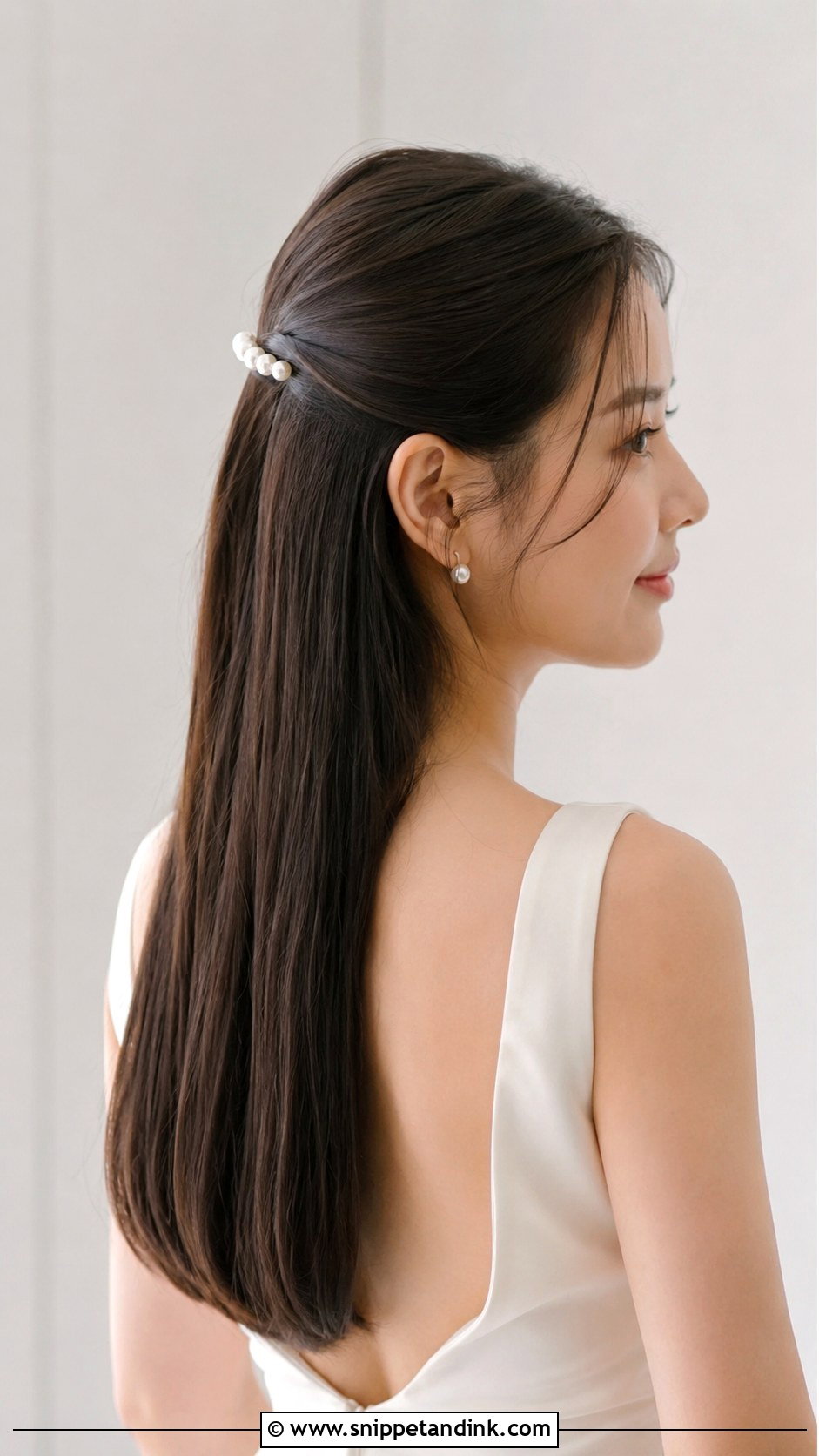 Half Up Wedding Hair With Straight Hair - Snippet and Ink - 15 Half-Up Wedding Long Hairstyles
