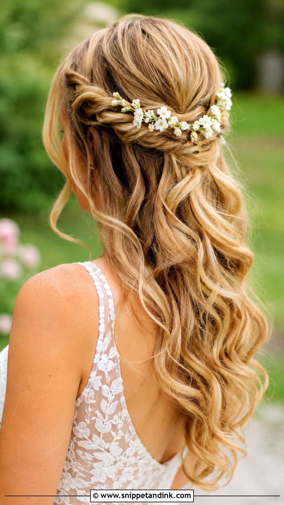 Half Up Wedding Hair With Twisted Crown - Snippet and Ink - 25 Half-Up Wedding Hair Styles