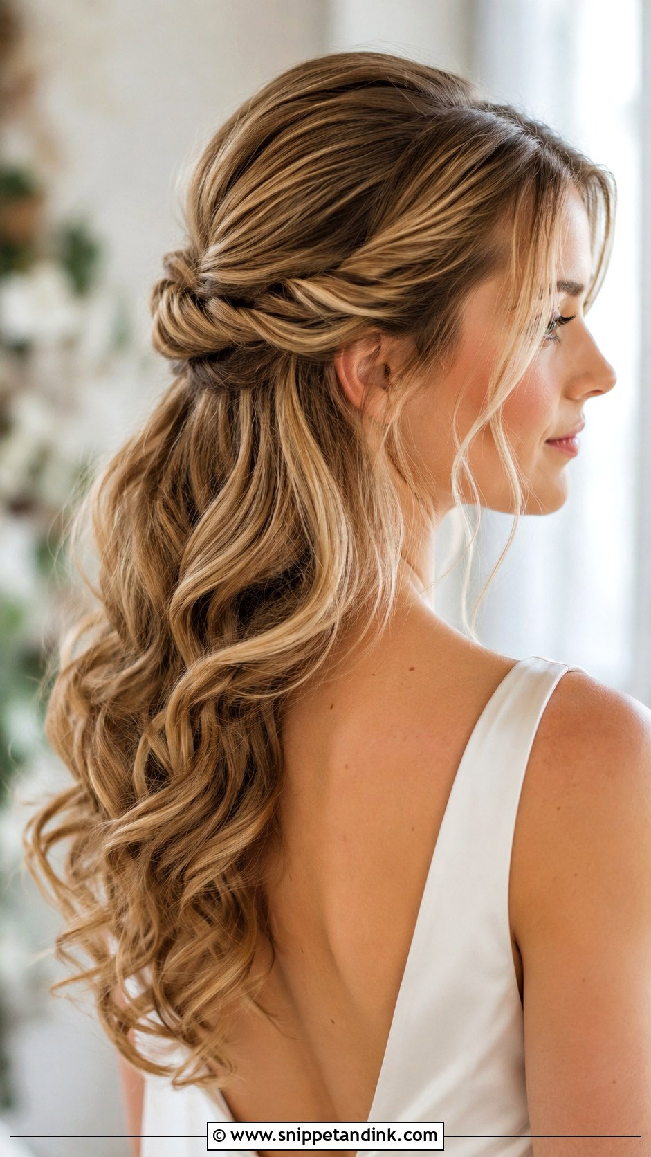 Half Up Wedding Hair With Twists - Snippet and Ink - 15 Half Hairdo Wedding Ideas
