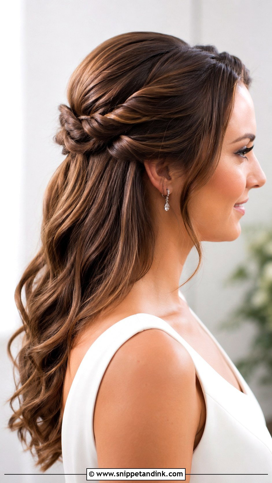 Half Up Wedding Hair With Twists - Snippet and Ink - 15 Half-Up Wedding Bride Hairstyles