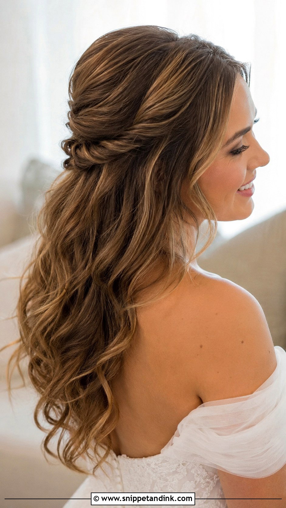 Half Up Wedding Hair With Twists - Snippet and Ink - 15 Simple Half-Up Wedding Hair Ideas
