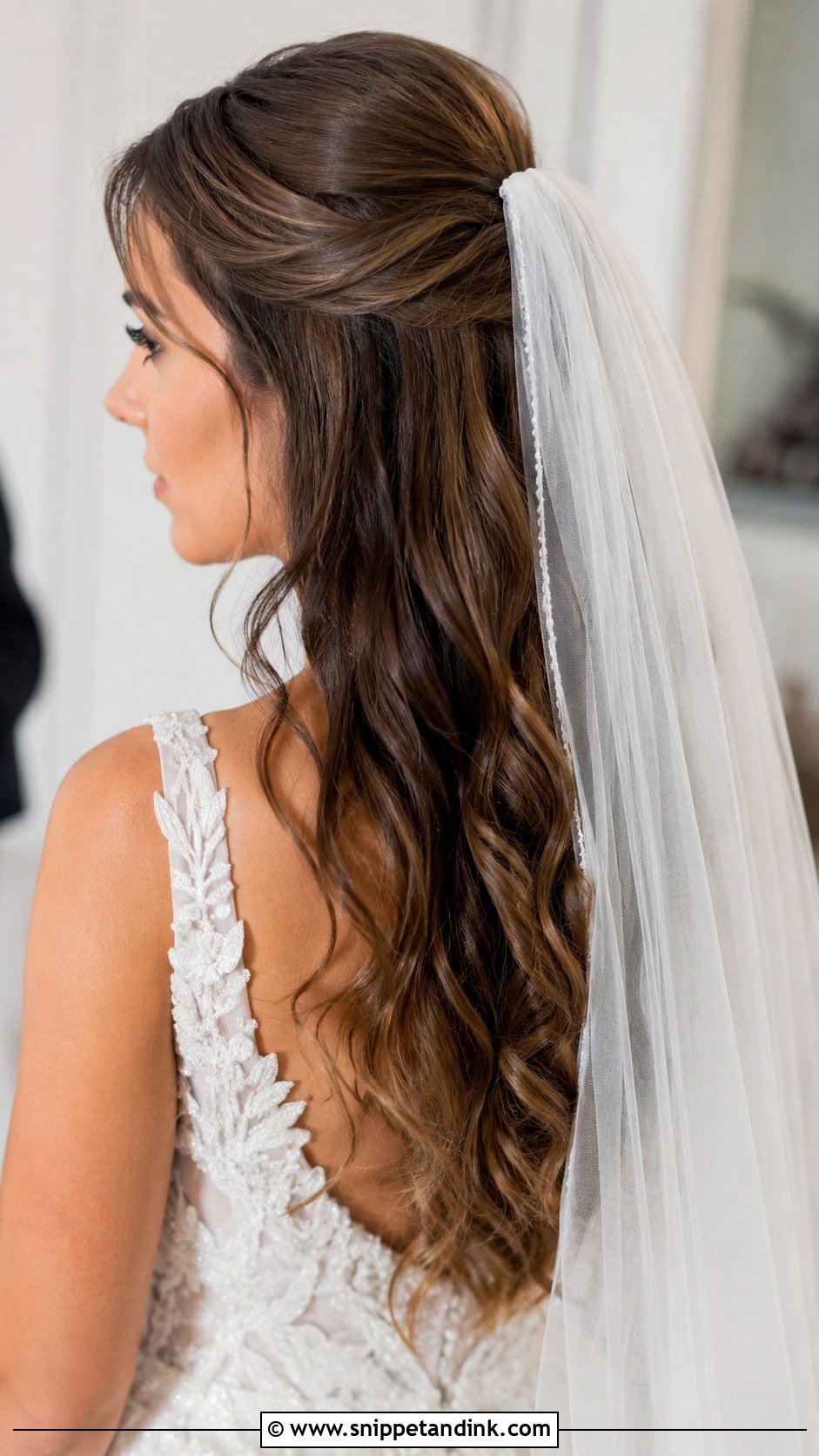 Half Up Wedding Hair With Veil - Snippet and Ink - 25 Half-Up Wedding Hair Styles