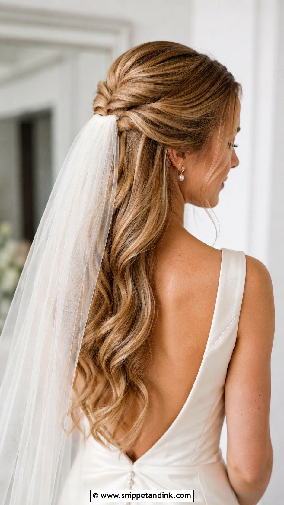 Half Up Wedding Hair With Veil - Snippet and Ink - 15 Half-Up Hair Dos for Wedding