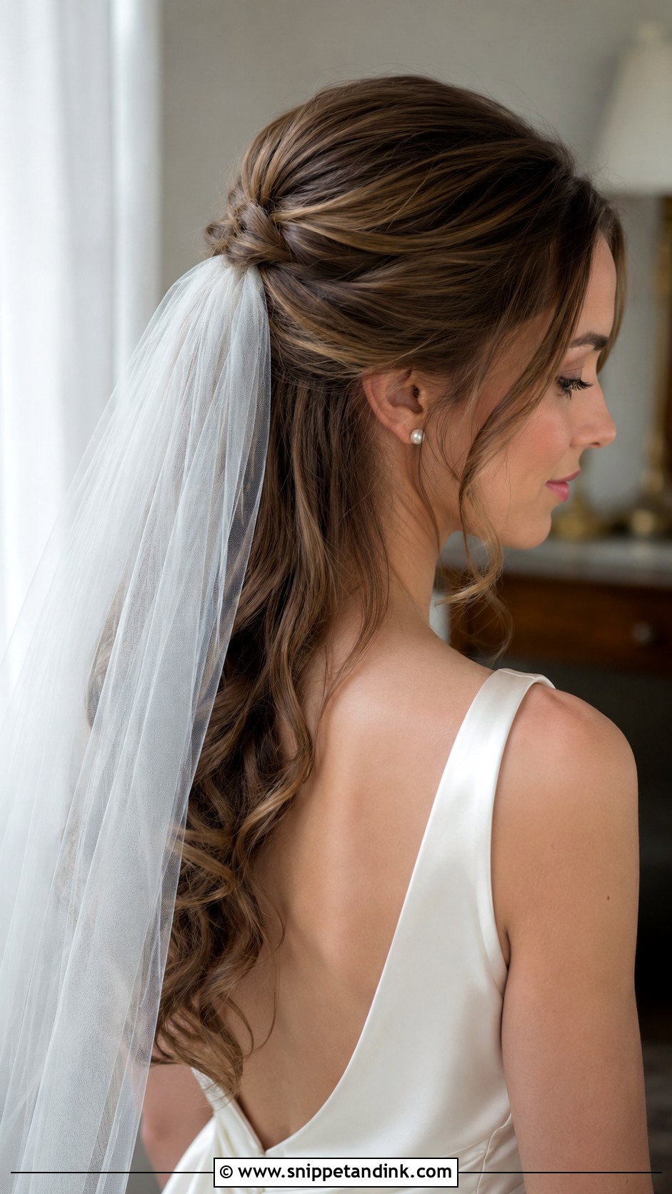 Half Up Wedding Hair With Veil - Snippet and Ink - 15 Half-Up Wedding Bride Hairstyles