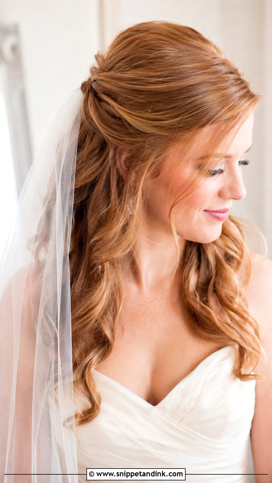 Half Up Wedding Hair With Veil - Snippet and Ink - 15 Half-Up Wedding Hair Down Ideas
