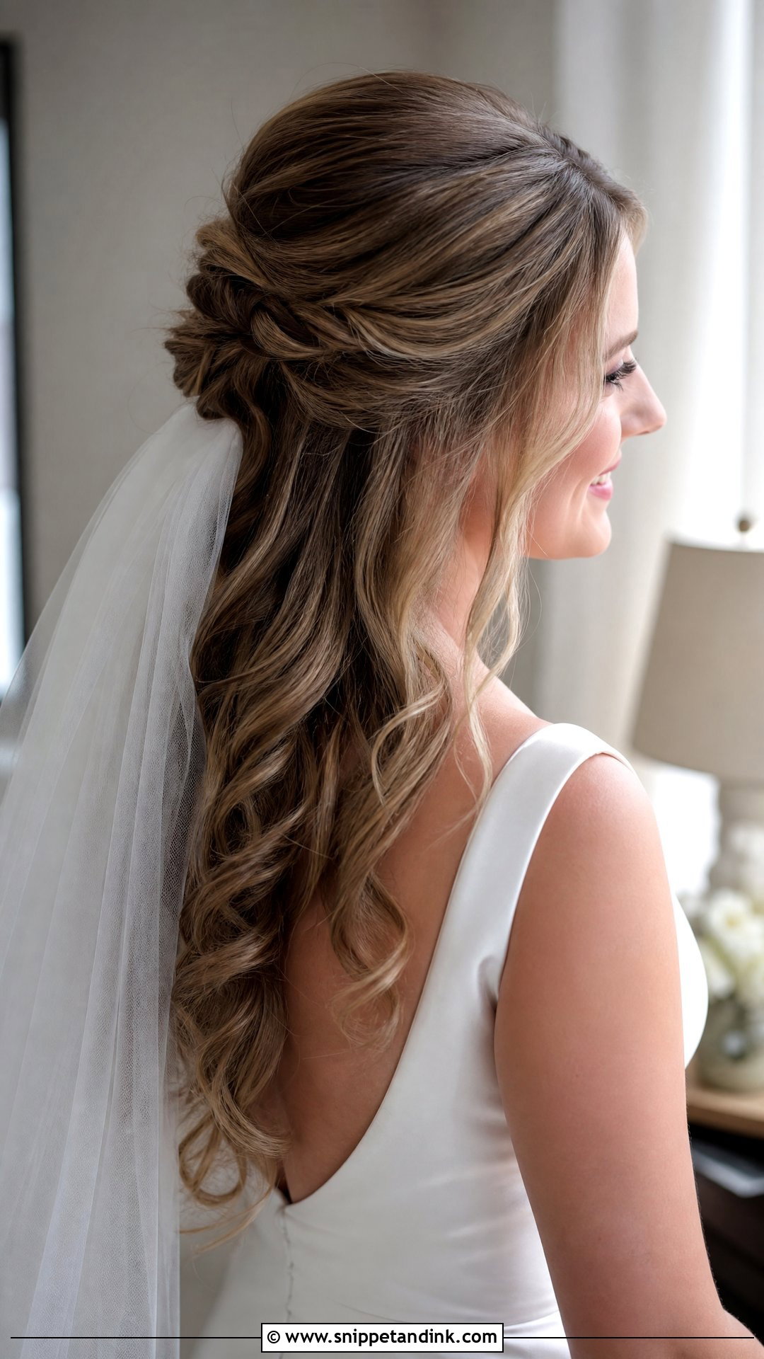 Half Up Wedding Hair With Veil - Snippet and Ink - 15 Easy Half-Up Wedding Hairstyles