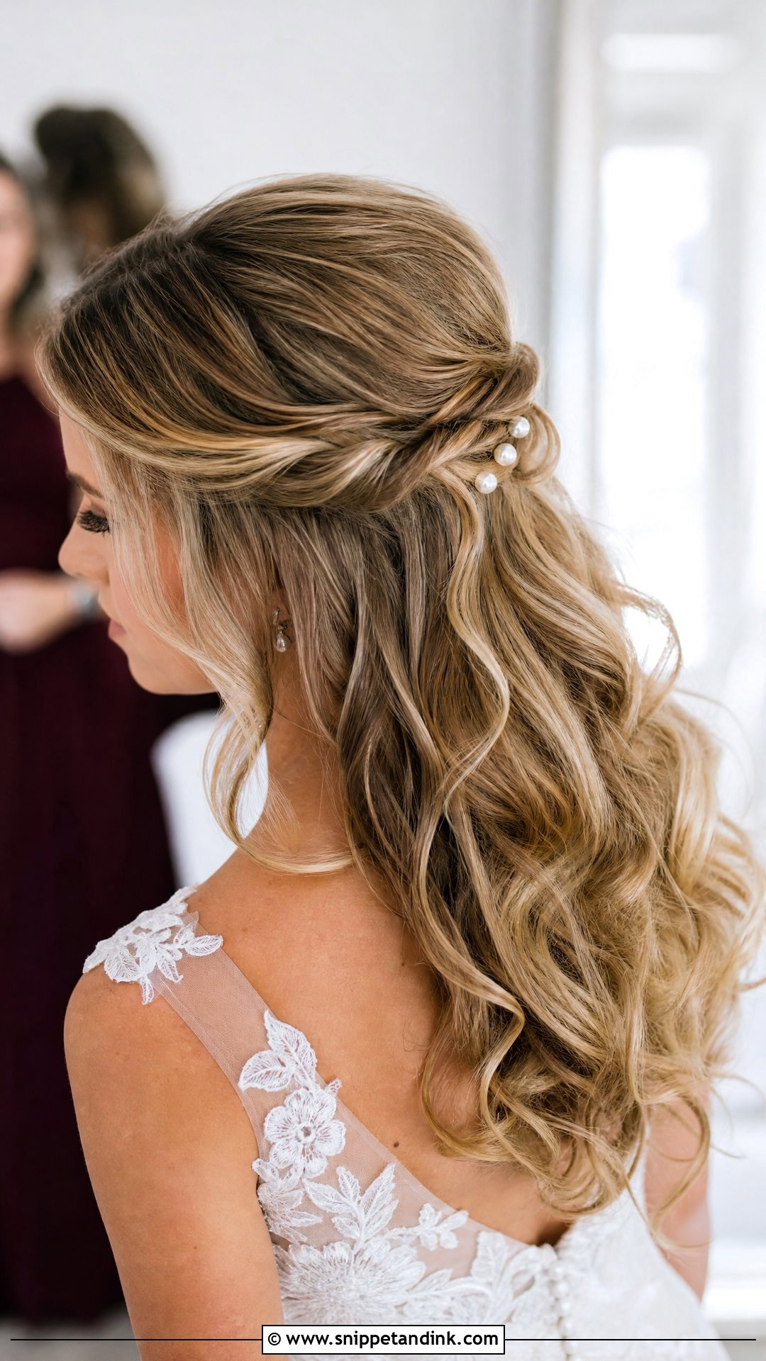 Half Up Wedding Hair With Volume - Snippet and Ink - 20 Wedding Hair Volume Ideas