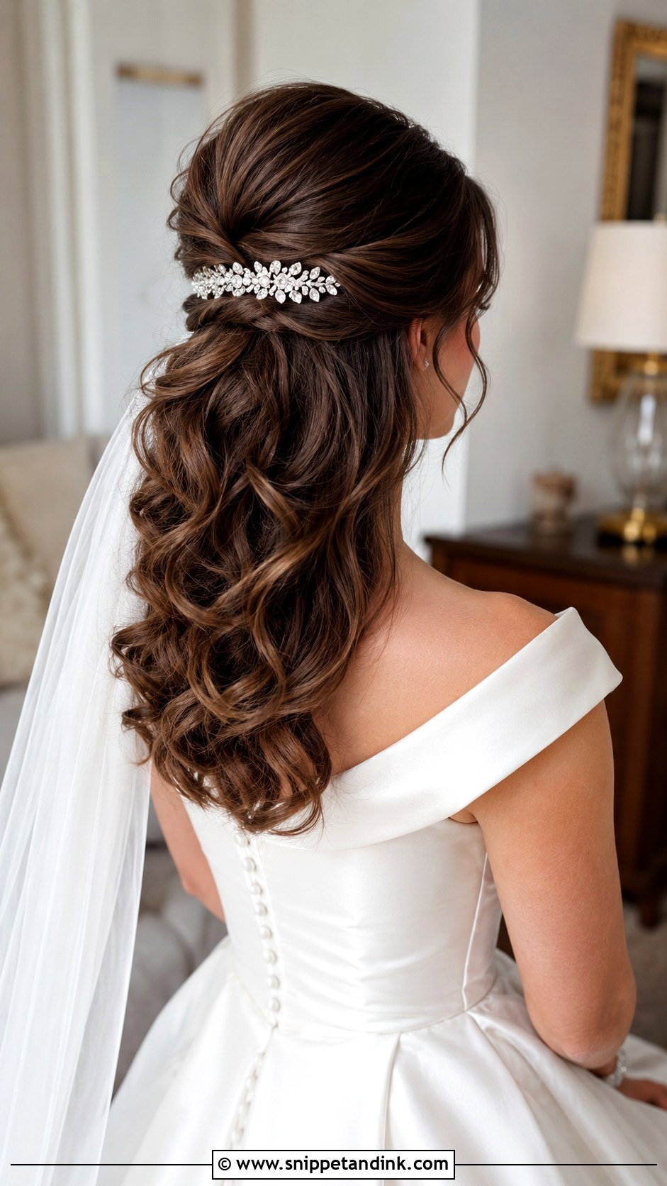 Half Up Wedding Hair With Volume Crown - Snippet and Ink - 15 Half-Up Wedding Hair Down Ideas