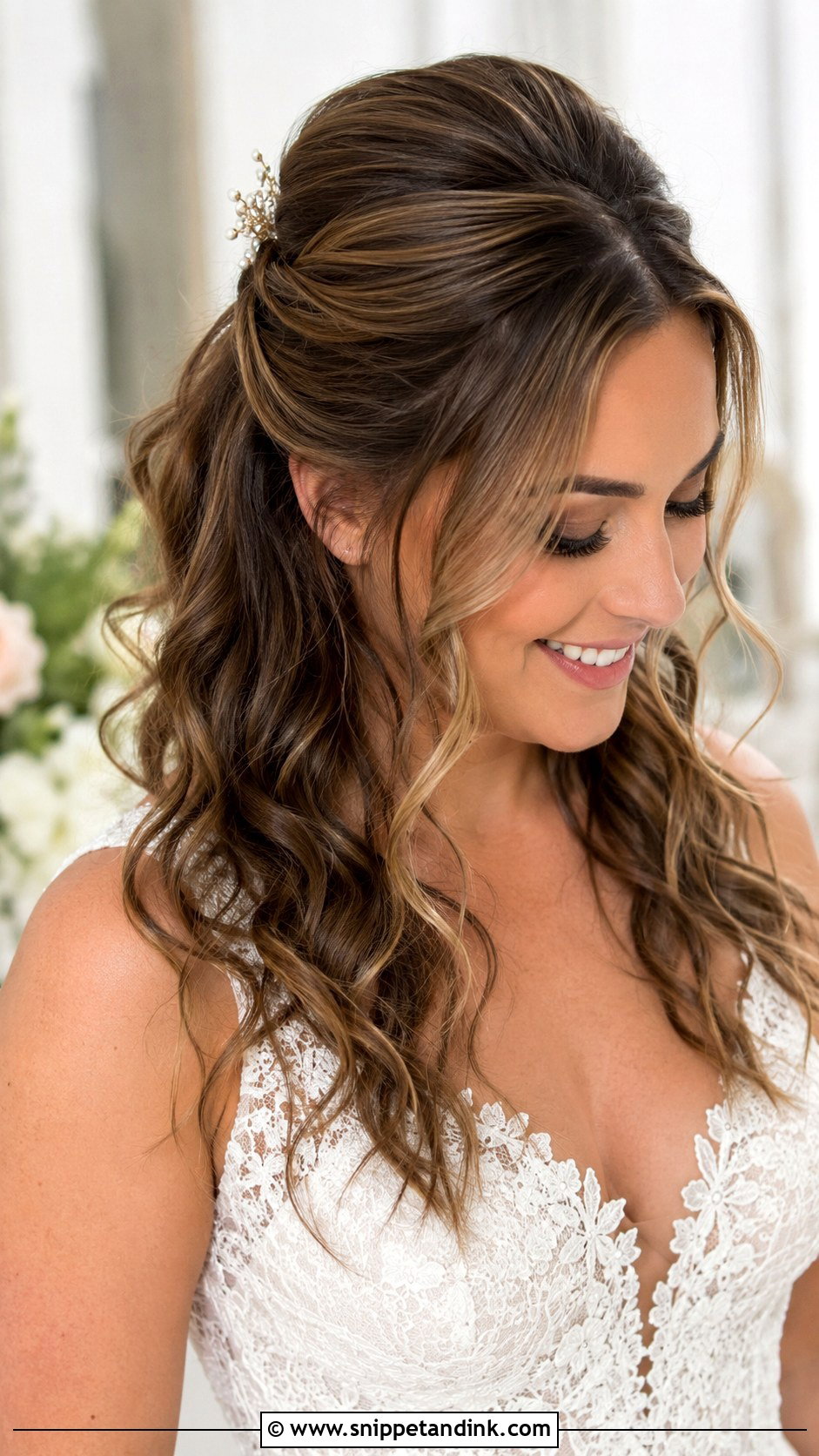Half Up Wedding Hairdo For Round Face - Snippet and Ink - 15 Hairdo for Round Face Wedding Ideas