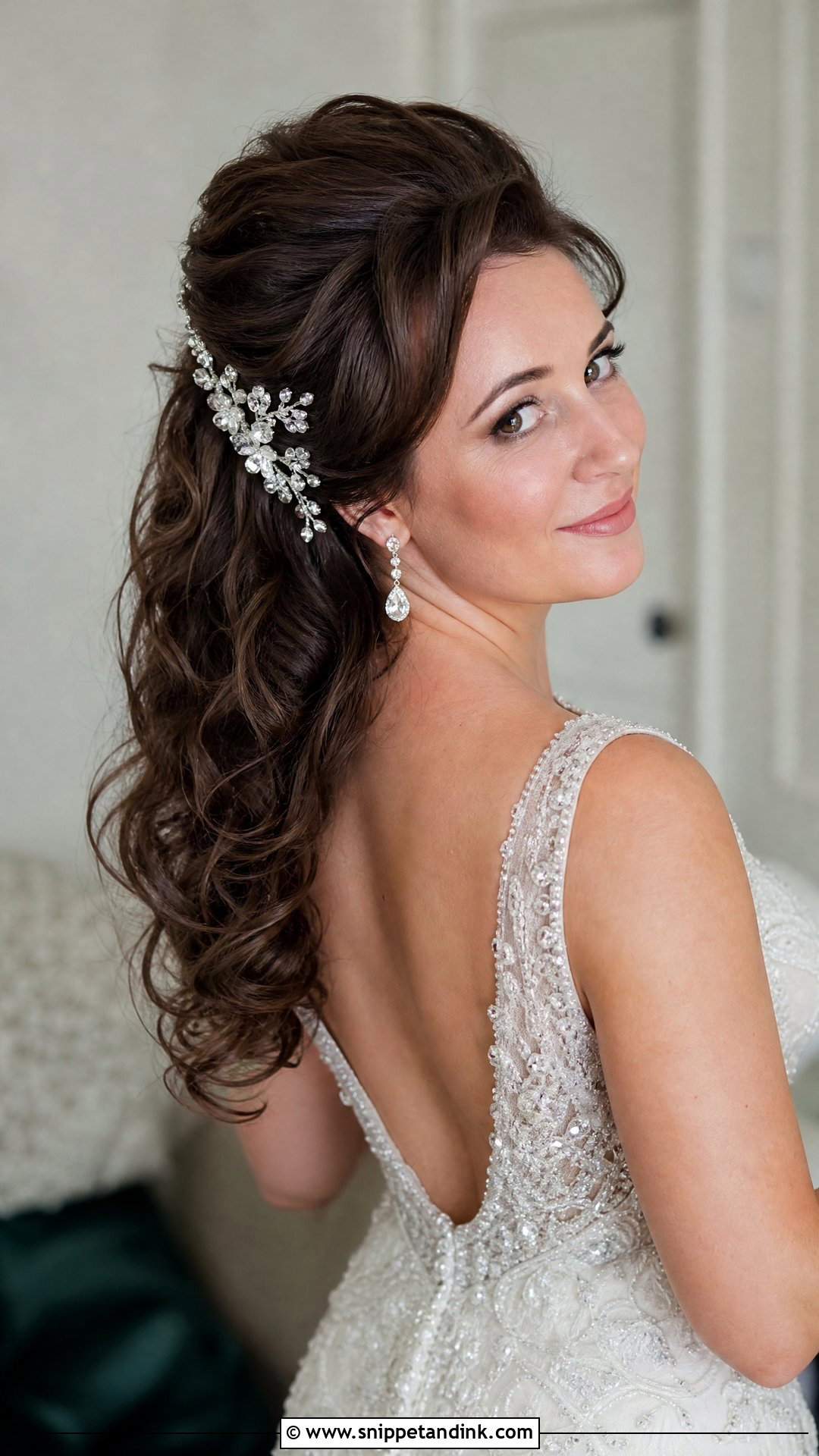 Half Up Wedding Hairstyle With Bouffant Volume - Snippet and Ink - 20 Half-Up and Half-Down Wedding Hairstyles