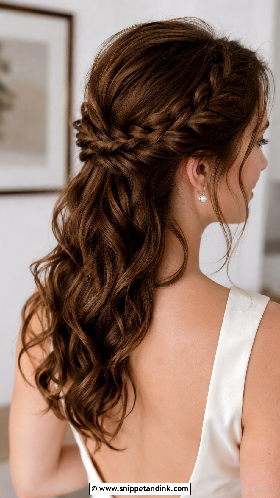 Half Up Wedding Hairstyle With Braid - Snippet and Ink - 15 Wedding Hairstyles with Braid