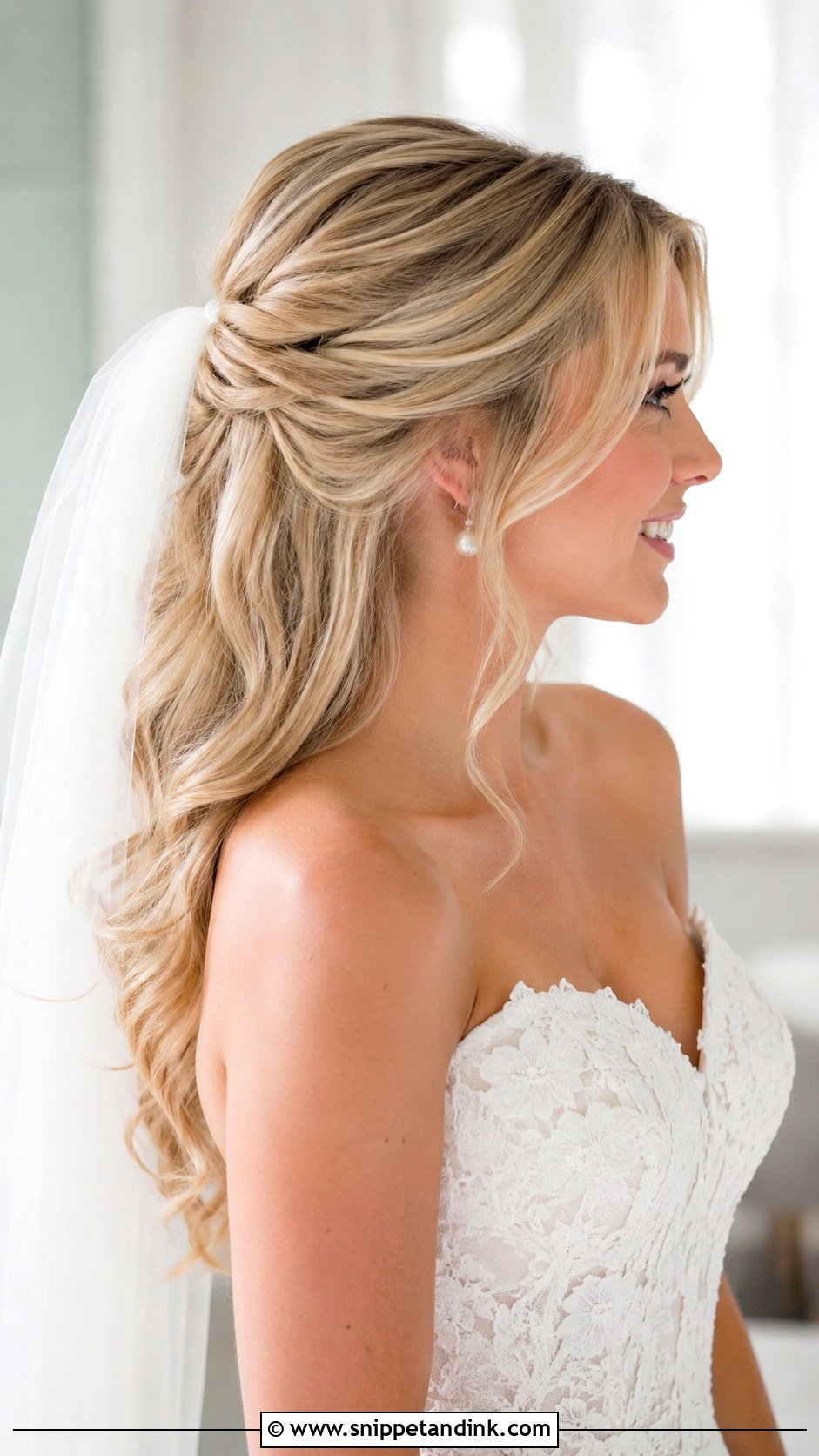 Half Up Wedding Hairstyle With Curls - Snippet and Ink - 15 Wedding Hairstyle with Curls
