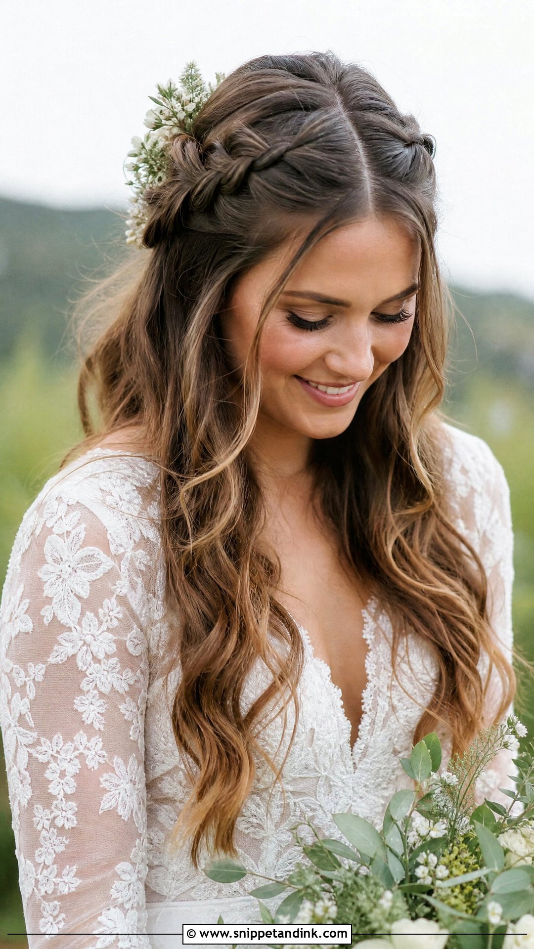 Half Up Wedding Hairstyle With Dutch Braids - Snippet and Ink - 20 Half-Up and Half-Down Wedding Hairstyles