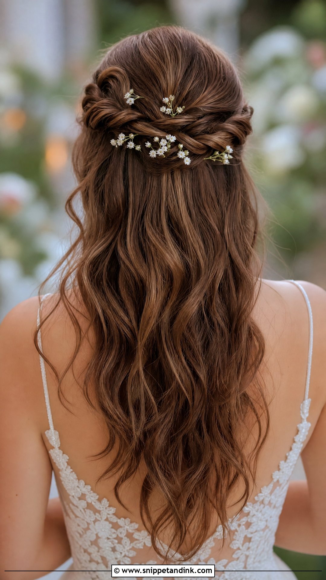 Half Up Wedding Hairstyle With Twisted Crown - Snippet and Ink - 20 Half-Up Wedding Hairstyle Ideas