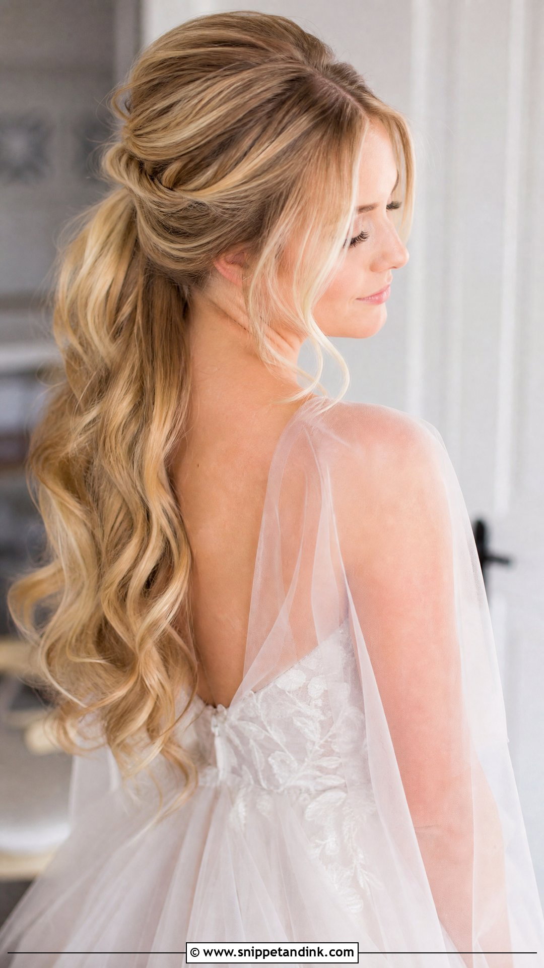 Half Up Wedding Ponytail - Snippet and Ink - 20 Tail Wedding Hairstyles