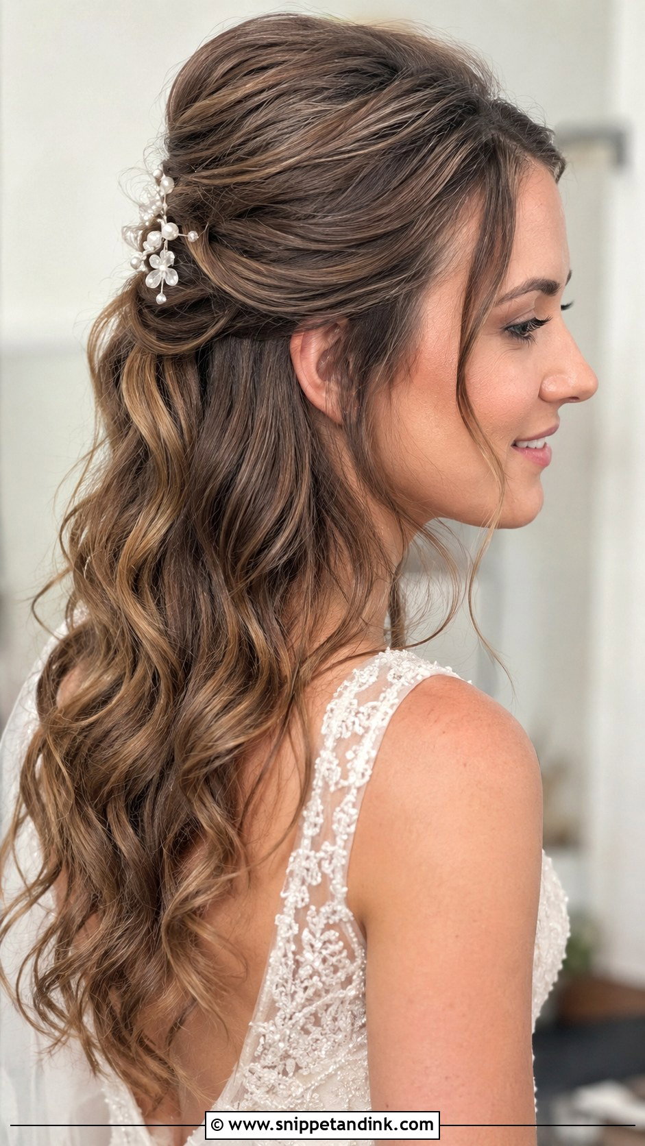 Half Up Wedding Ponytail - Snippet and Ink - 25 Wedding Hair Ponytail Ideas