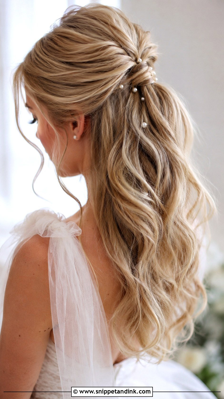 Half Up Wedding Ponytail - Snippet and Ink - 15 Ponytails Hairstyles for Wedding
