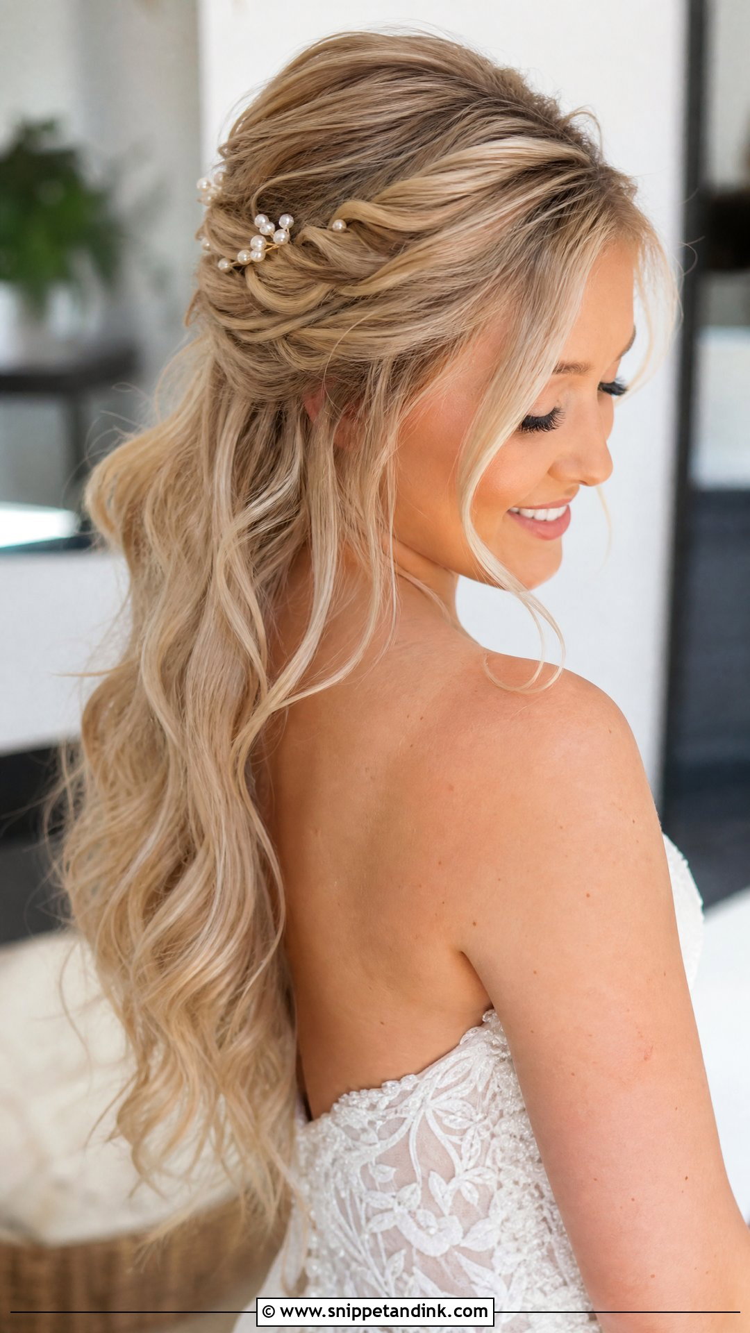 Half Up Wedding Updo - Snippet and Ink - 15 Easy Wedding Updo Ideas