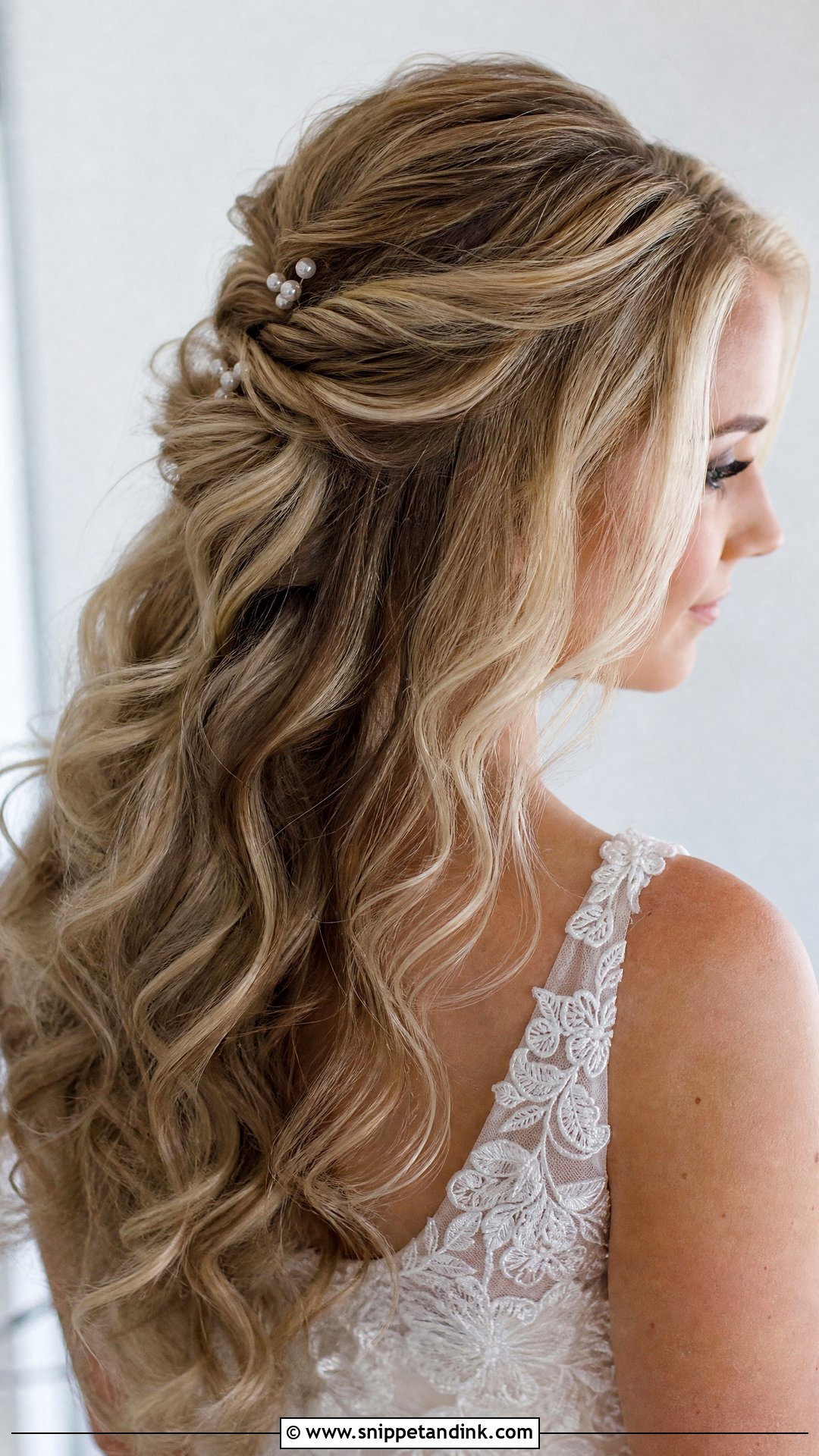 Half Up Wedding Updo - Snippet and Ink - 20 Wedding Hair Up Do for Bride Ideas
