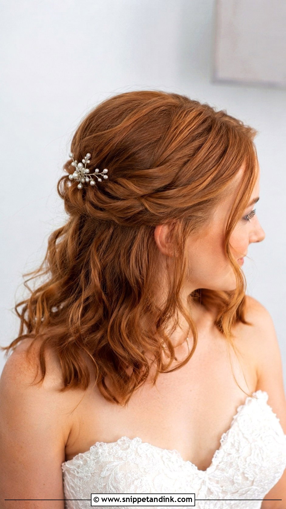 Half Up Wedding Updo For Medium Hair - Snippet and Ink - 15 Wedding Updo for Medium Length Hair Ideas