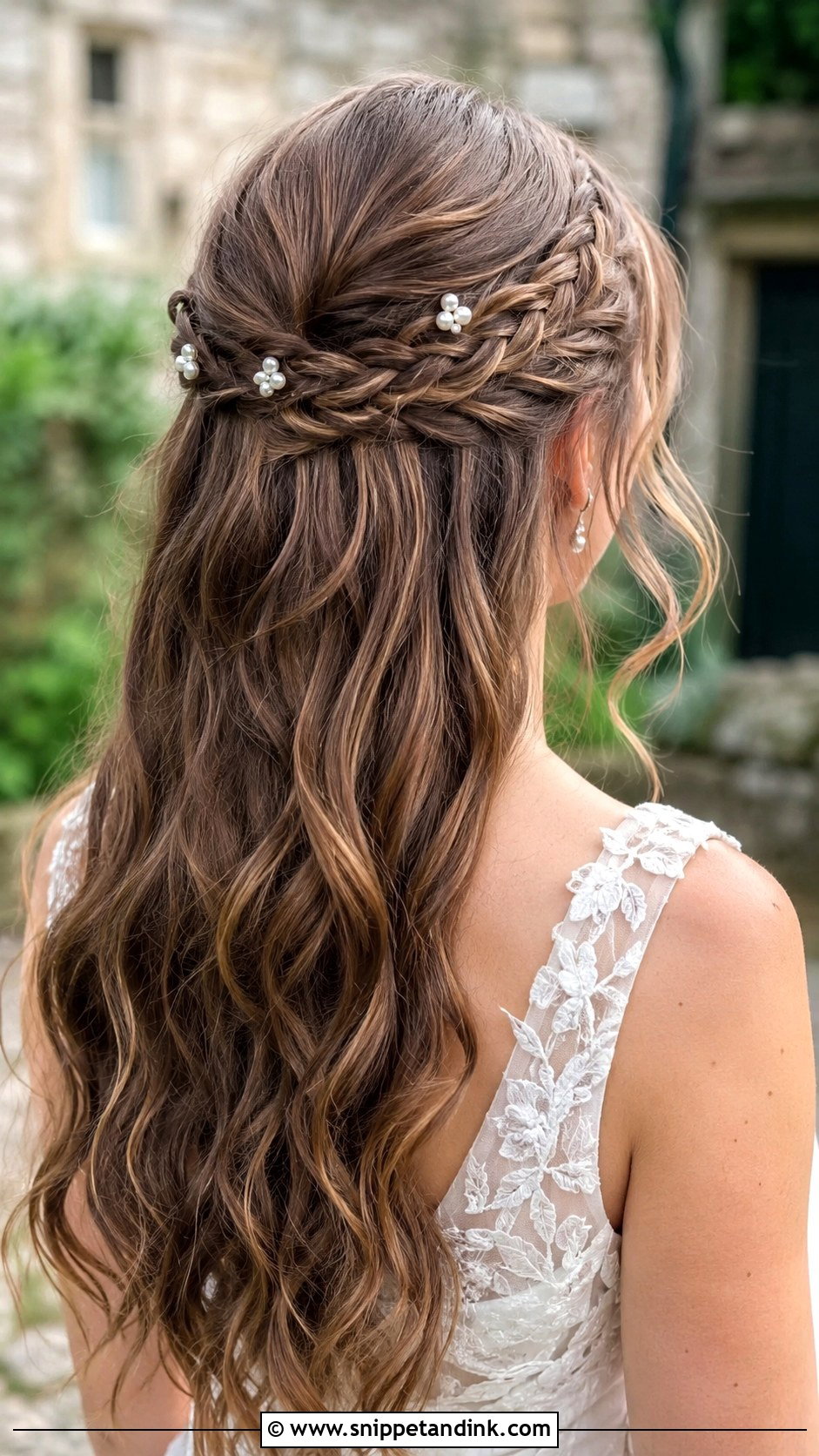 Half Up With Accent Braids - Snippet and Ink - 30 Half-Up Wedding Hair Ideas