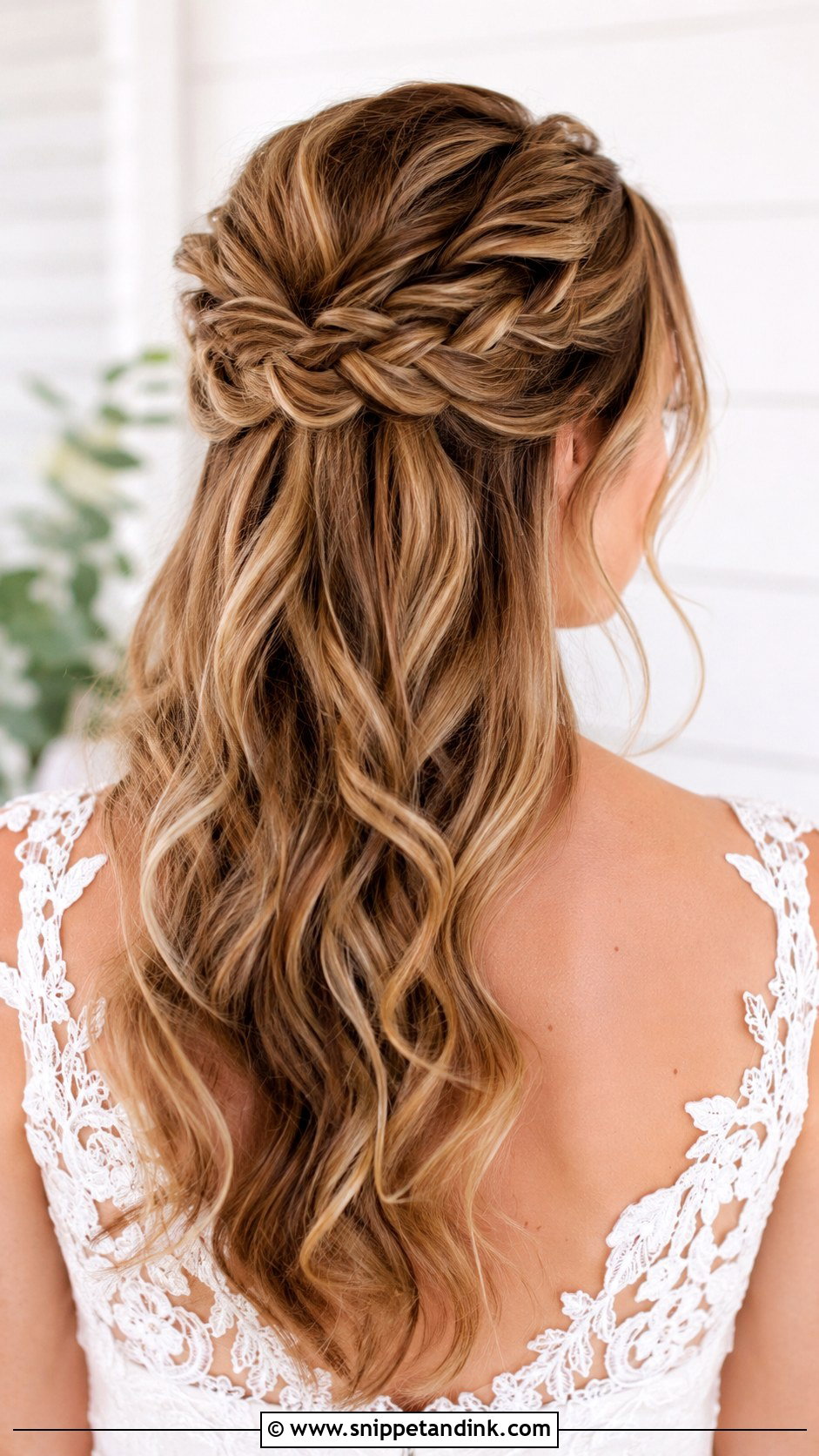 Half Up With Braided Detail - Snippet and Ink - 30 Simple Wedding Hair Ideas