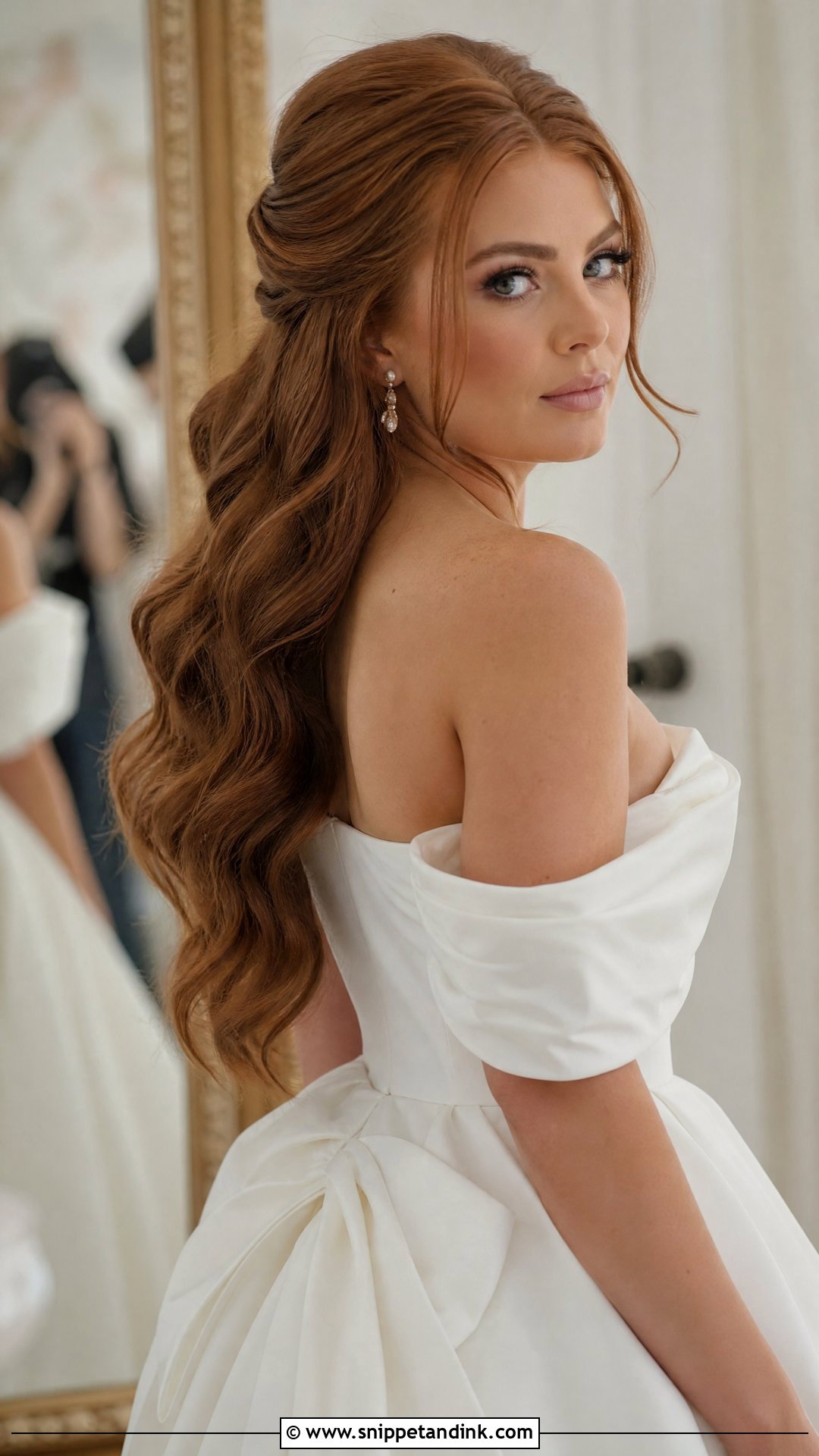 Half Up With Cascading Waves and Volume - Snippet and Ink - 20 Half-Up Wedding Hairstyles
