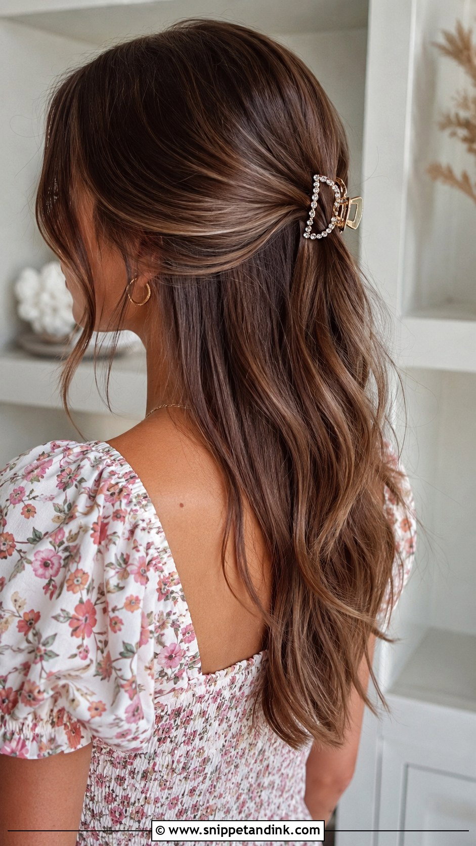 Half Up With Claw Clip - Snippet and Ink - 25 Hairstyles for a Wedding Guest