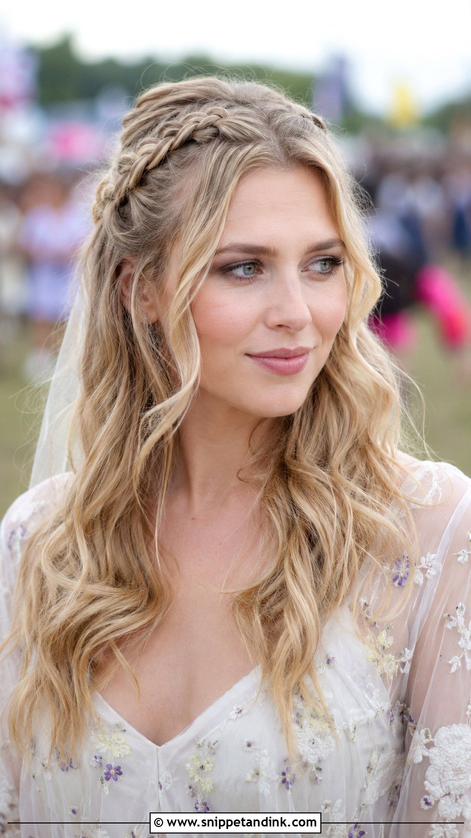 Half Up With Double Dutch Braids - Snippet and Ink - 25 Medium Length Half-Up Half-Down Wedding Hair Ideas