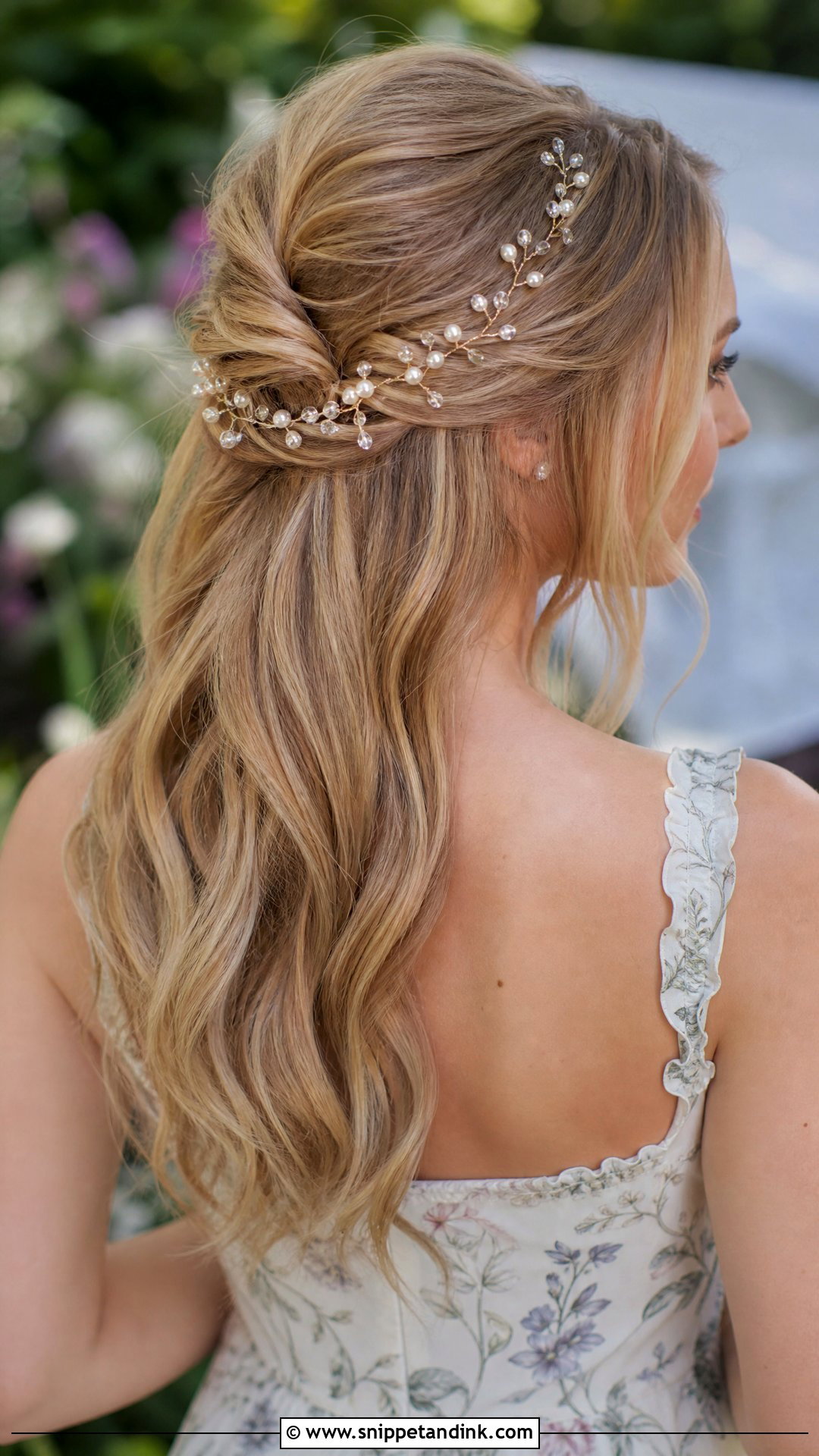 Half Up With Hair Vine - Snippet and Ink - 20 Half-Up Hair Styles for Wedding Guest