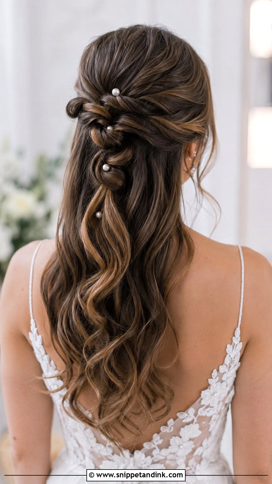 Half Up With Knotted Detail - Snippet and Ink - 30 Half-Up Wedding Hair Ideas
