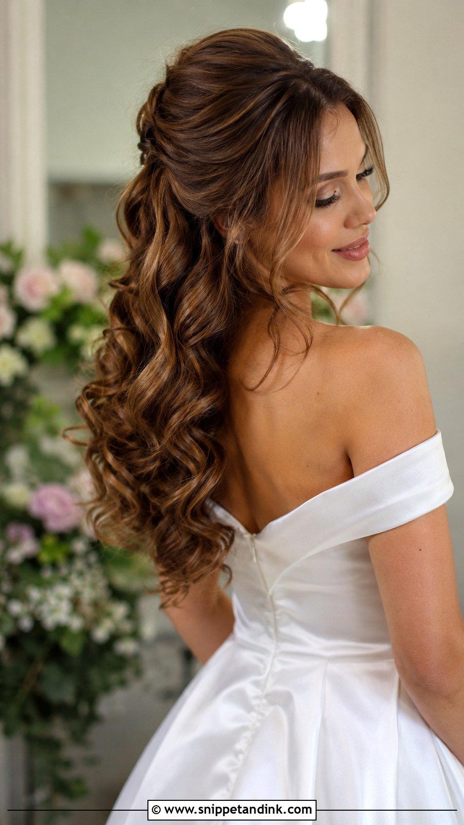 Half Up With Loose Curls and Volume - Snippet and Ink - 25 Loose Half-Up Half-Down Wedding Hair Ideas