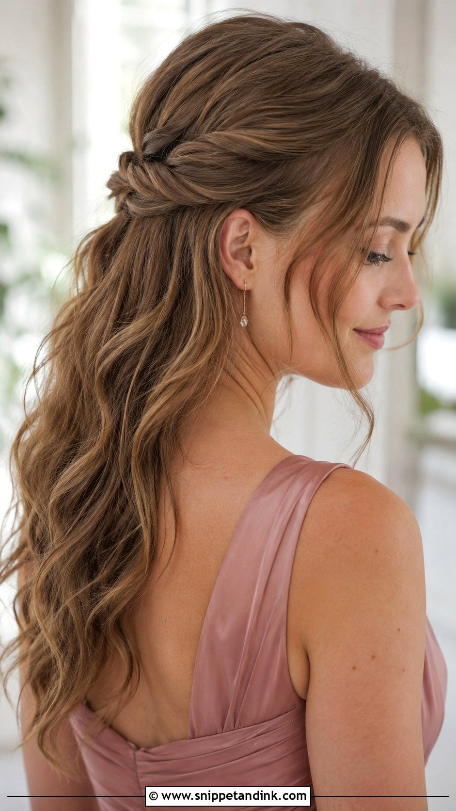 Half Up With Pearl Pins - Snippet and Ink - 25 Half-Up Mother of the Bride Hair Ideas