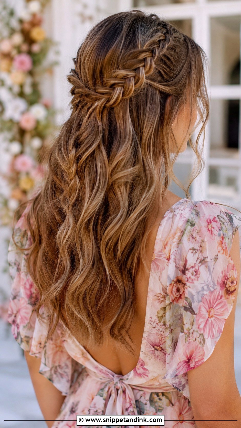 Half Up With Side Braid - Snippet and Ink - 20 Simple Shoulder Length Medium Half-Up Wedding Guest Hairstyles