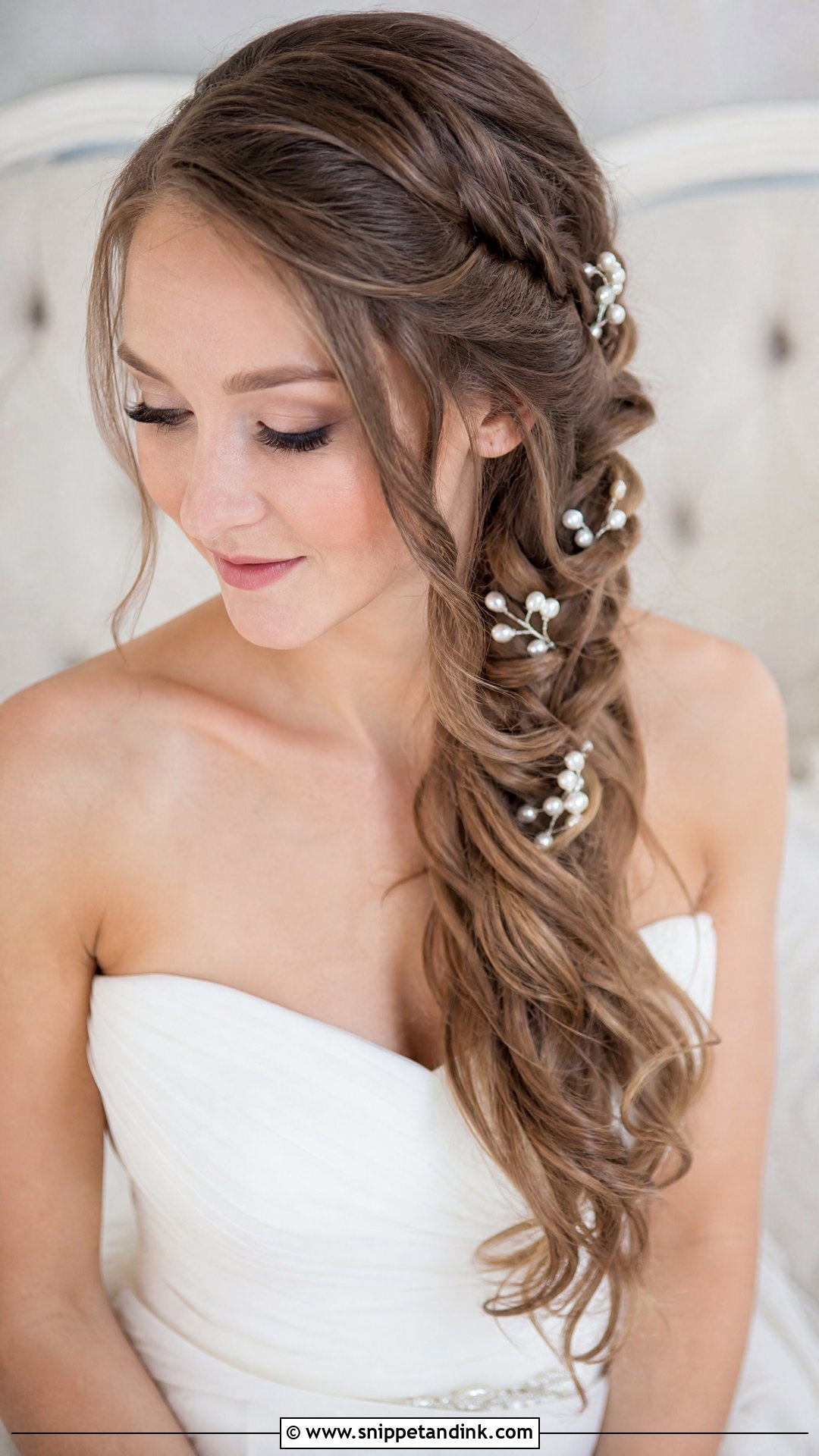 Half Up With Side Braid for Brides - Snippet and Ink - 20 Half-Up Wedding Hairstyles