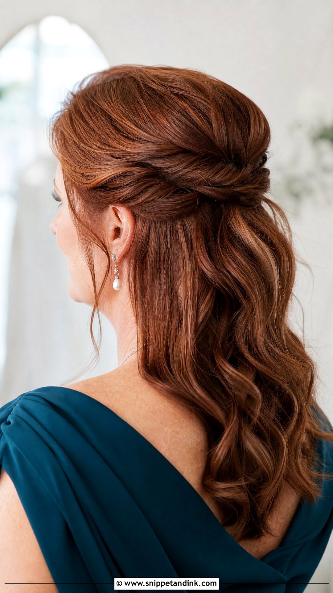 Half Up With Soft Twisted Sides - Snippet and Ink - 20 Half-Up Mother of Bride Hairstyles