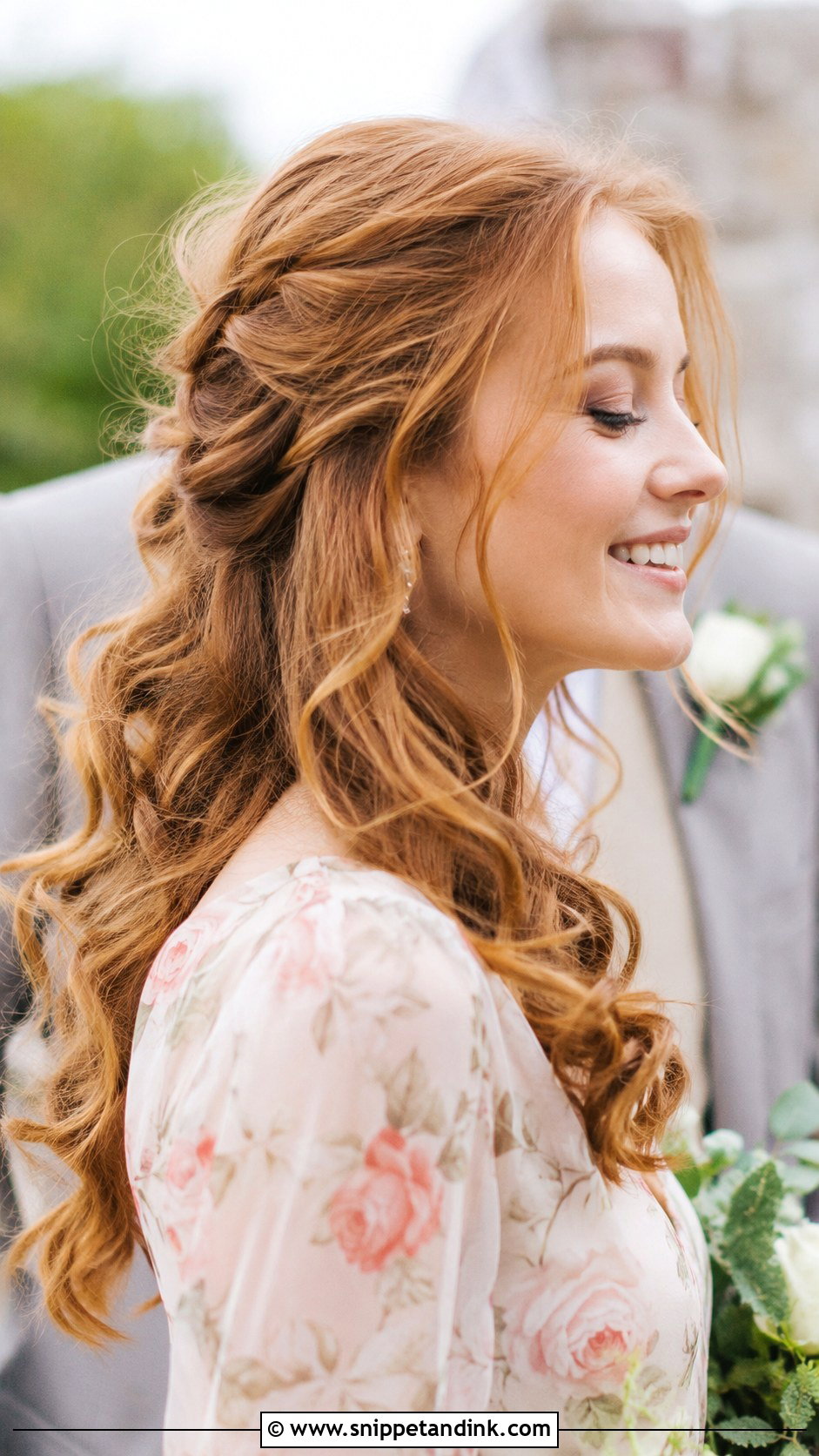 Half Up With Soft Waves - Snippet and Ink - 20 Simple Shoulder Length Medium Half-Up Wedding Guest Hairstyles