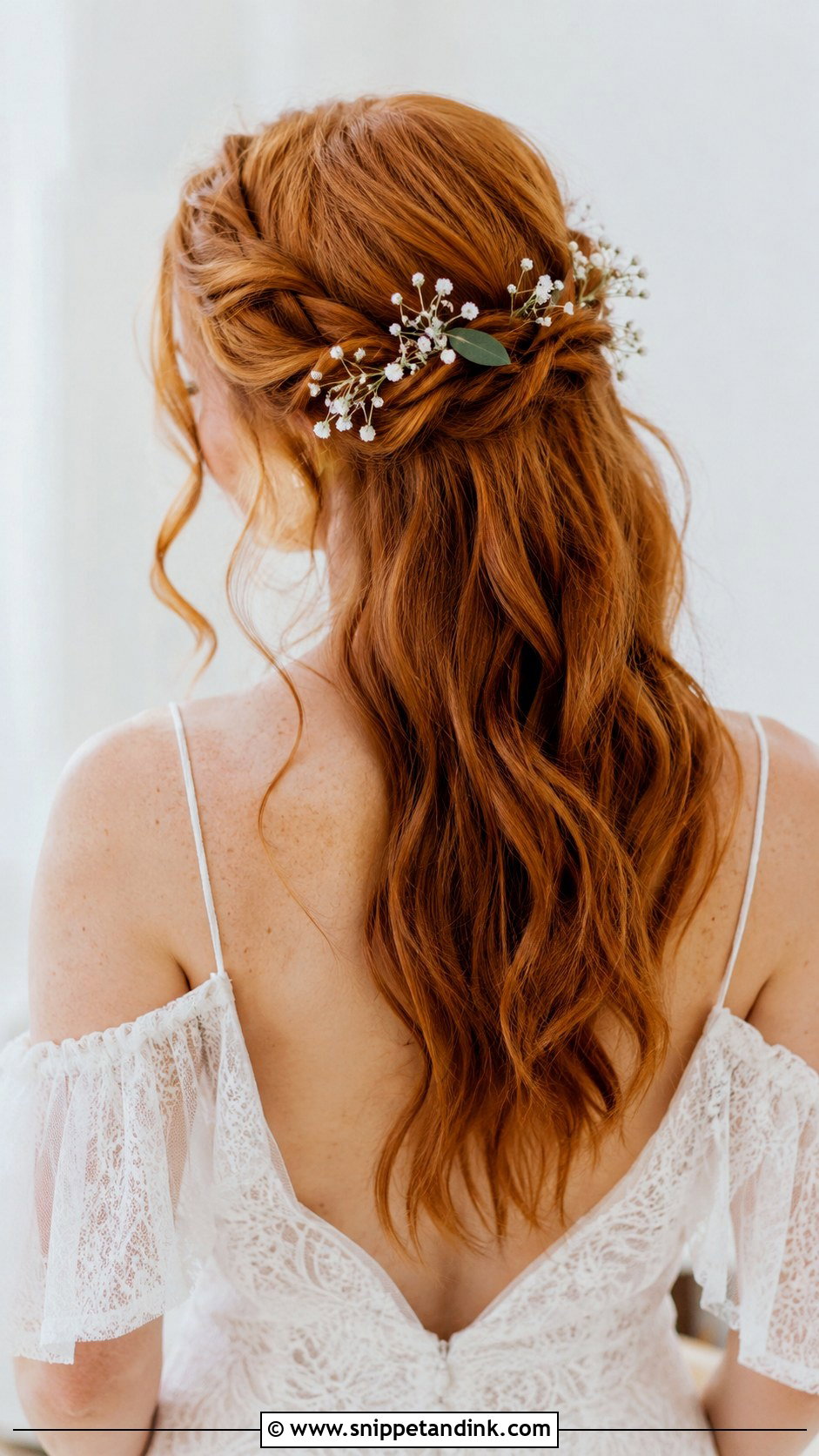 Half Up With Twisted Crown - Snippet and Ink - 35 Bridal Half-Up Half-Down Hair Ideas