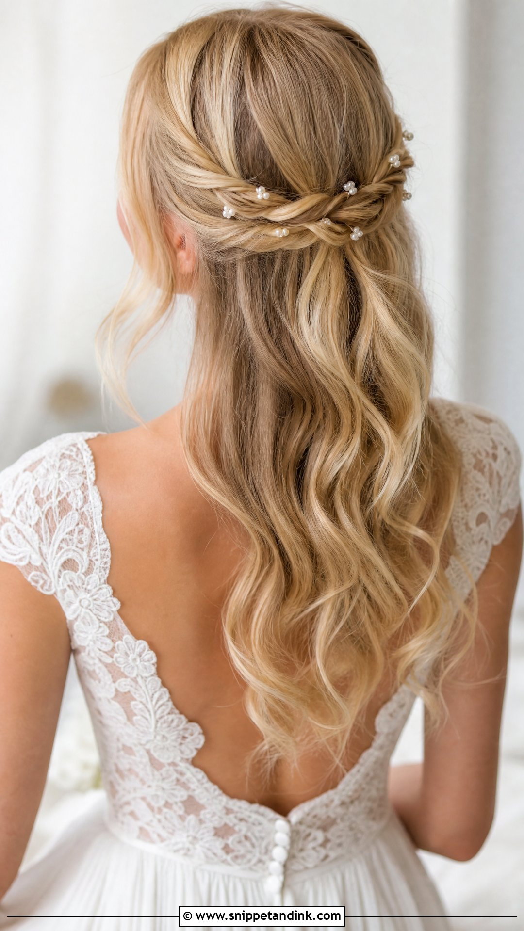 Half Up With Twisted Halo - Snippet and Ink - 20 Half-Up Do Wedding Ideas