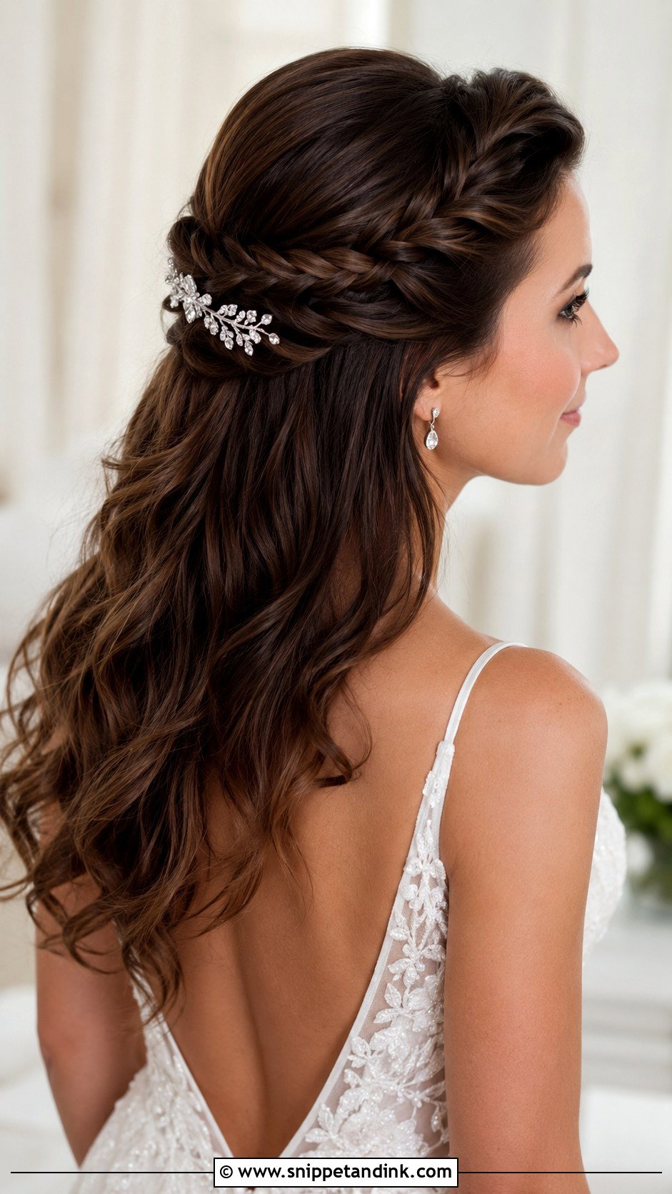 Half Up With Twisted Rope Braid - Snippet and Ink - 20 Medium Length Half-Up Wedding Hair Ideas